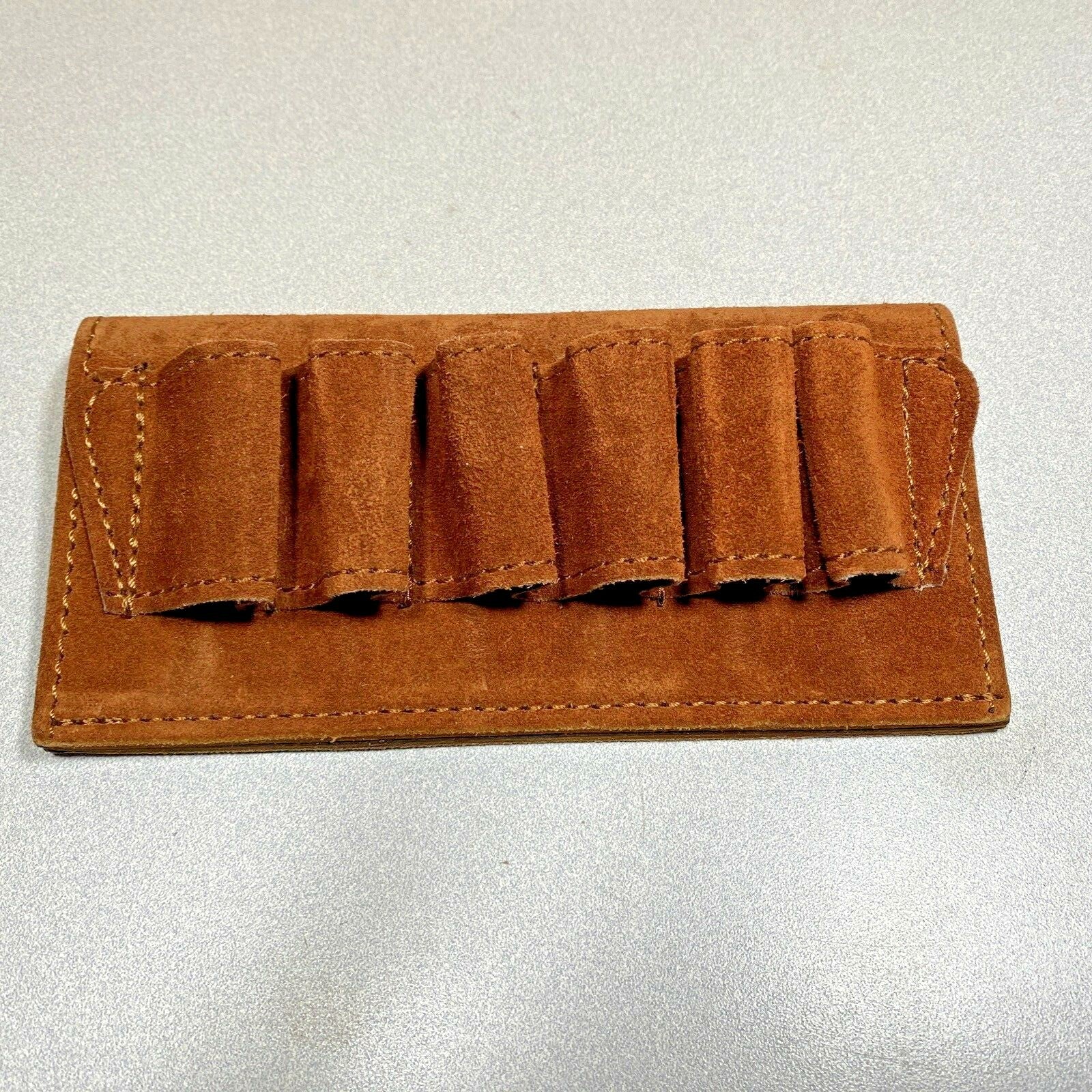 Leather 10 Gauge Ammo Holder Brown Suede Leather NEW
