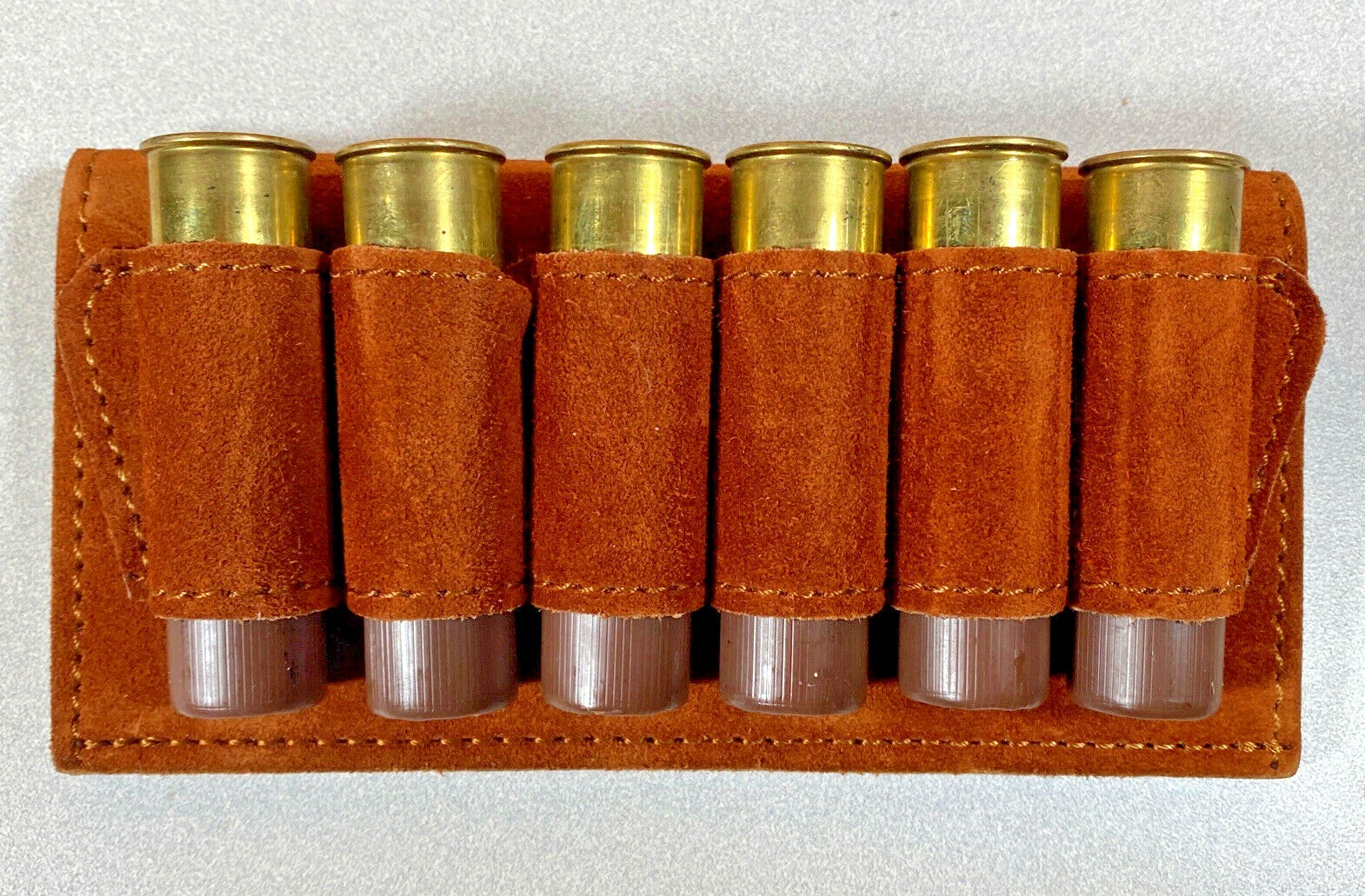 Leather 10 Gauge Ammo Holder Brown Suede Leather NEW