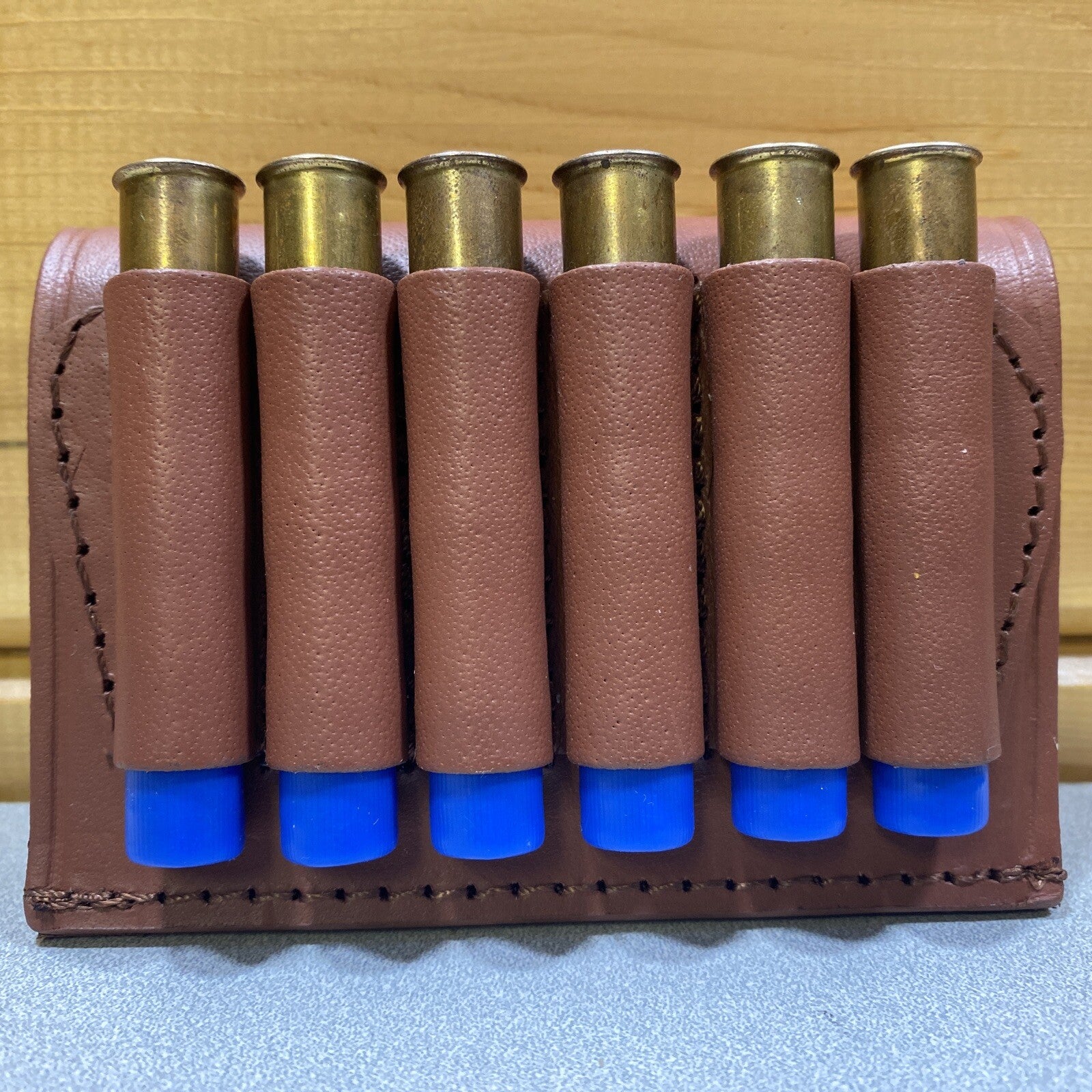 410 Shotgun Shell Holder Tan Leather