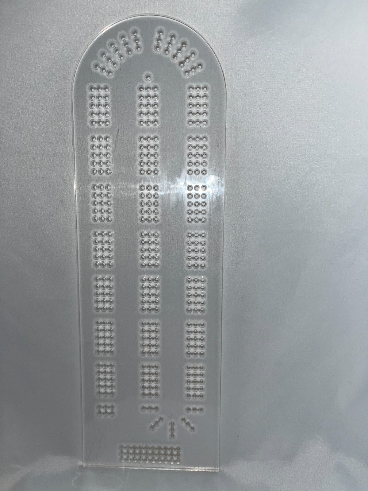Cribbage Board Template  3-Lane  1/4 inch Acrylic   MADE IN USA