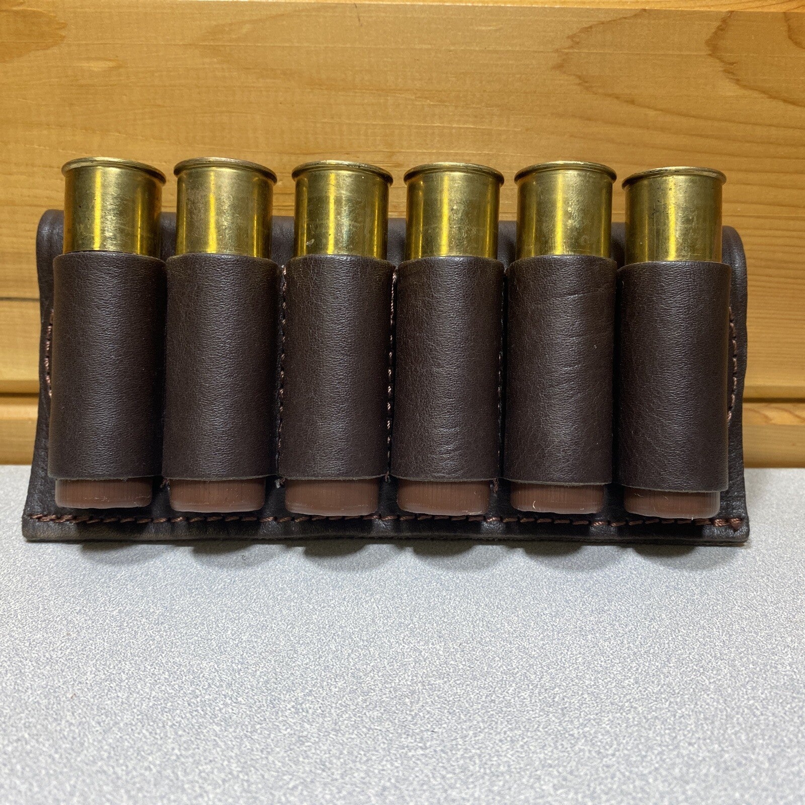 Leather 10 Gauge Ammo Holder Brown Leather NEW