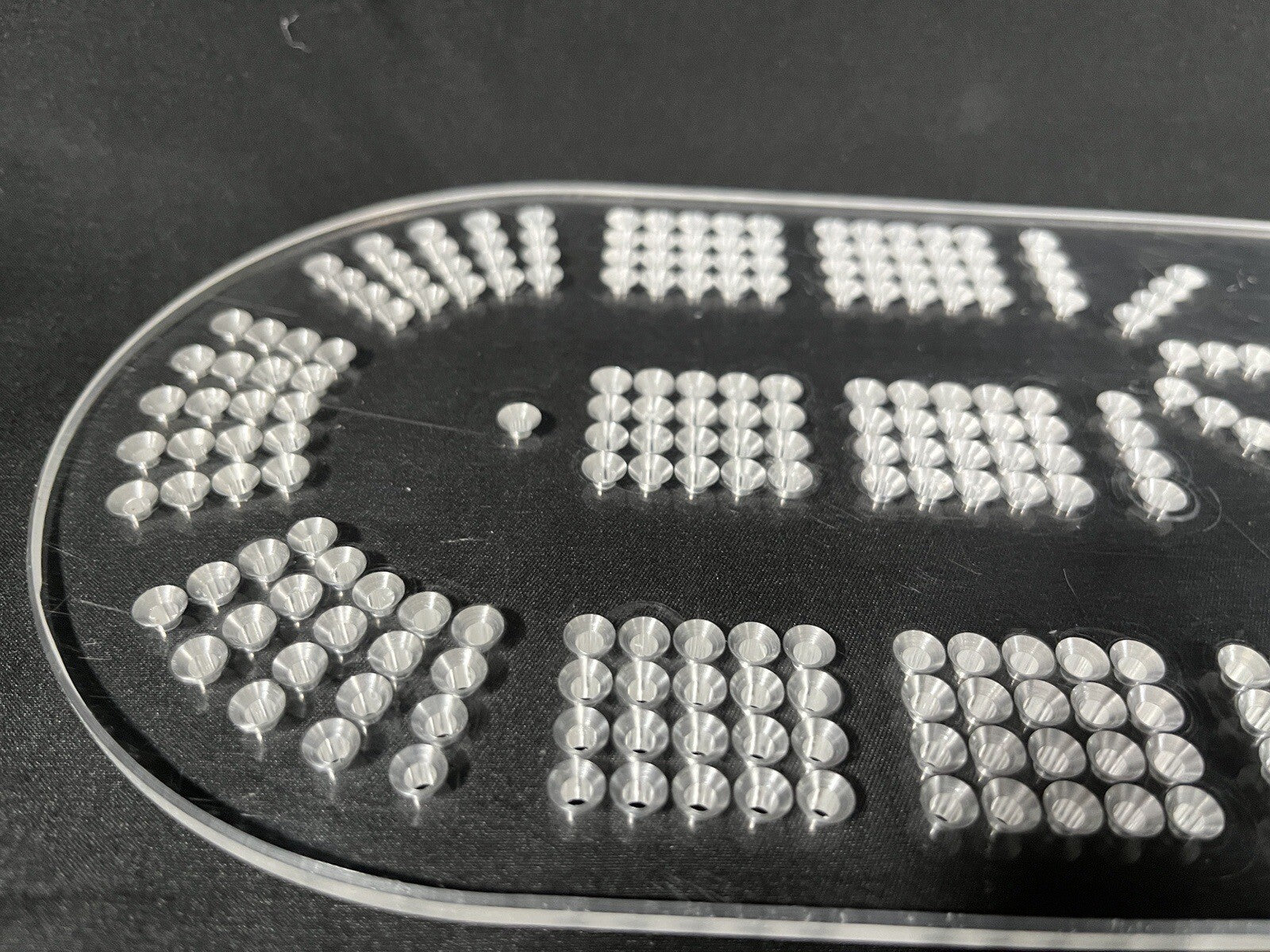 Spiral Cribbage Board Template   4-Track  1/4 inch Acrylic   MADE IN USA