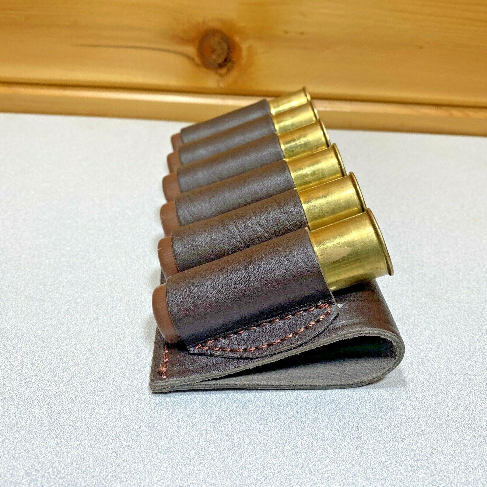 Leather 10 Gauge Ammo Holder Brown Leather NEW