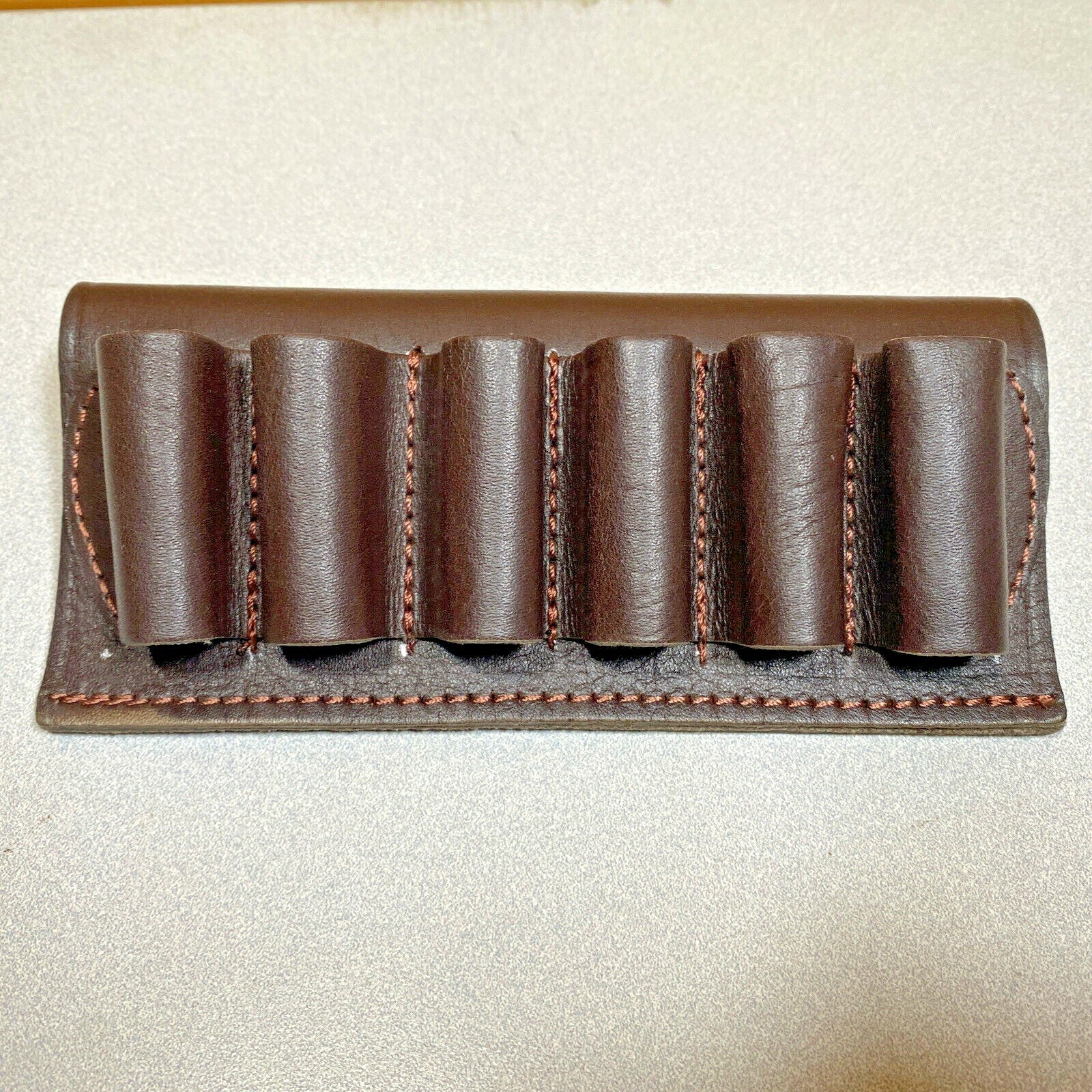 Leather 10 Gauge Ammo Holder Brown Leather NEW