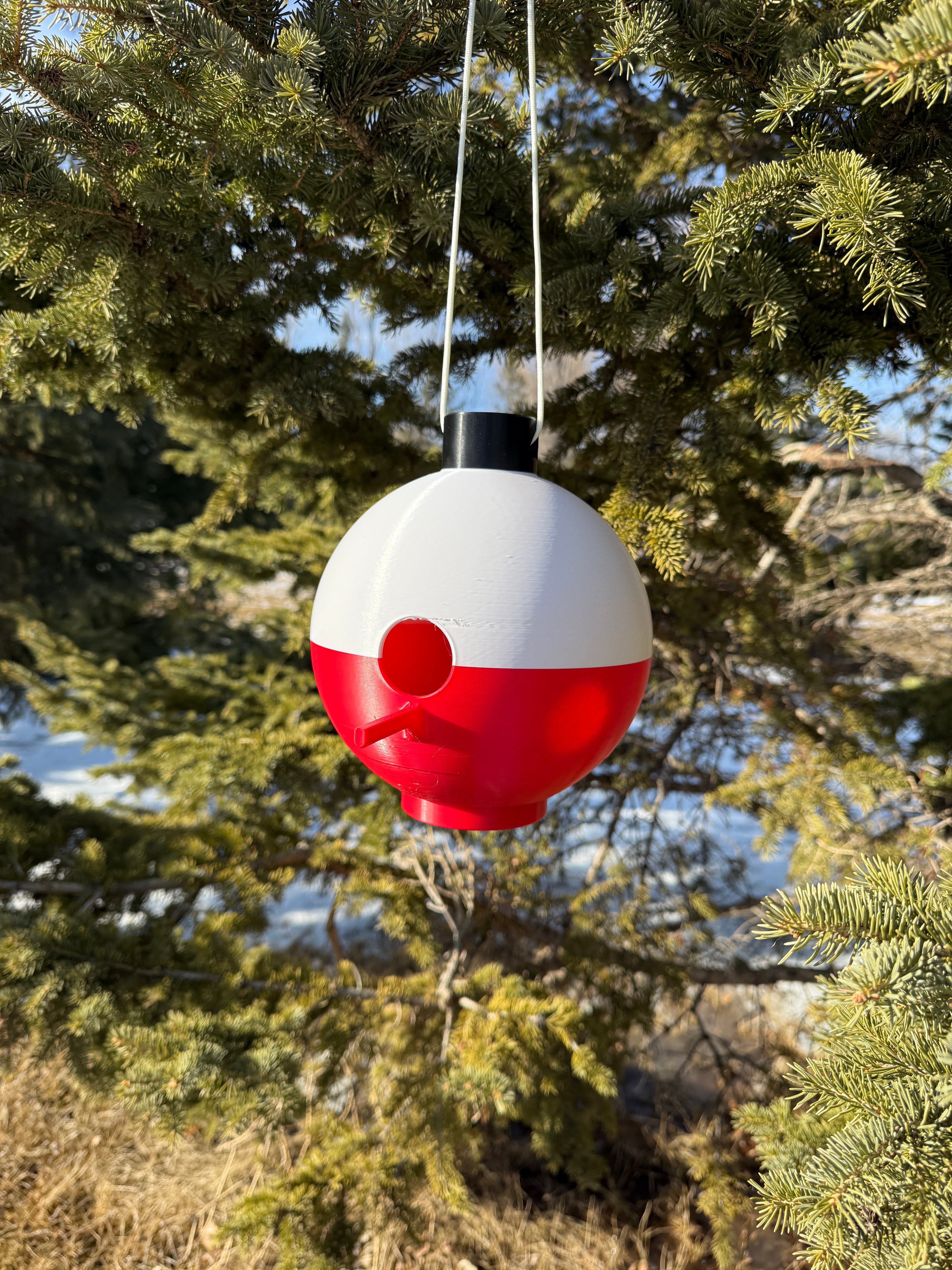 Fishing Bobber Bird House – Classic Red & White