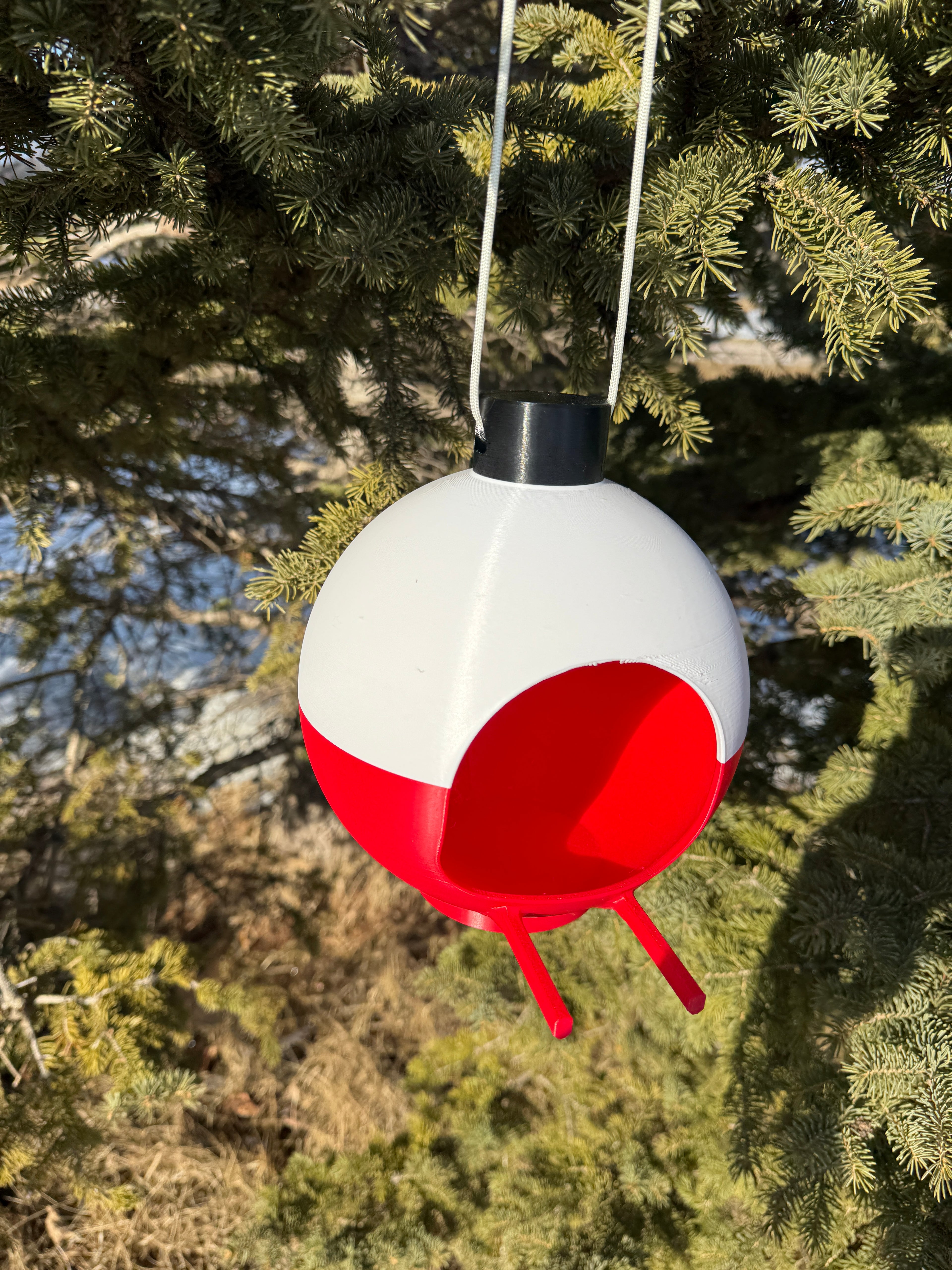 BIRD FEEDER  Classic Fishing Bobber Decorative – Classic Red & White 7" Dia