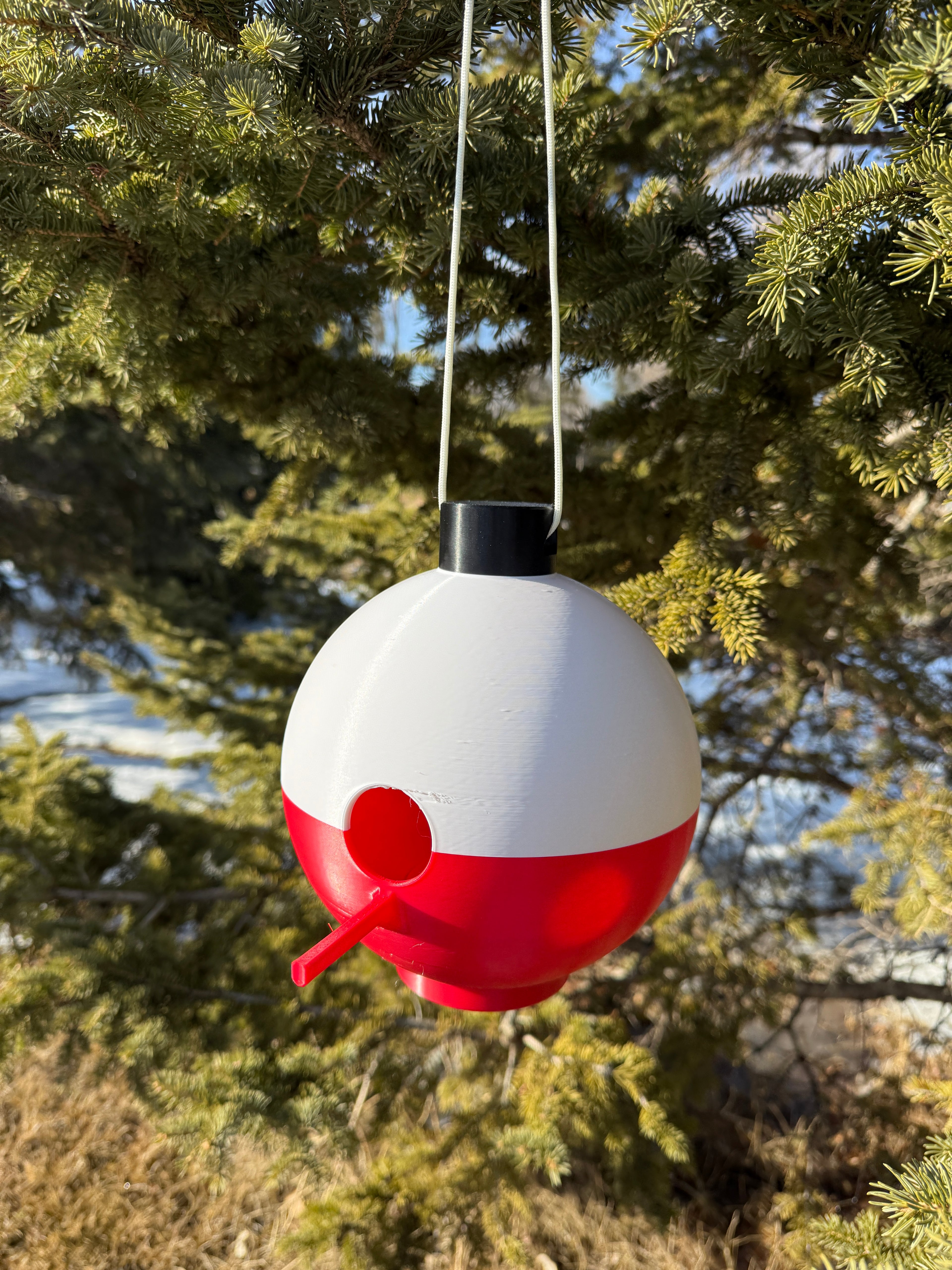 Fishing Bobber Bird House – Classic Red & White