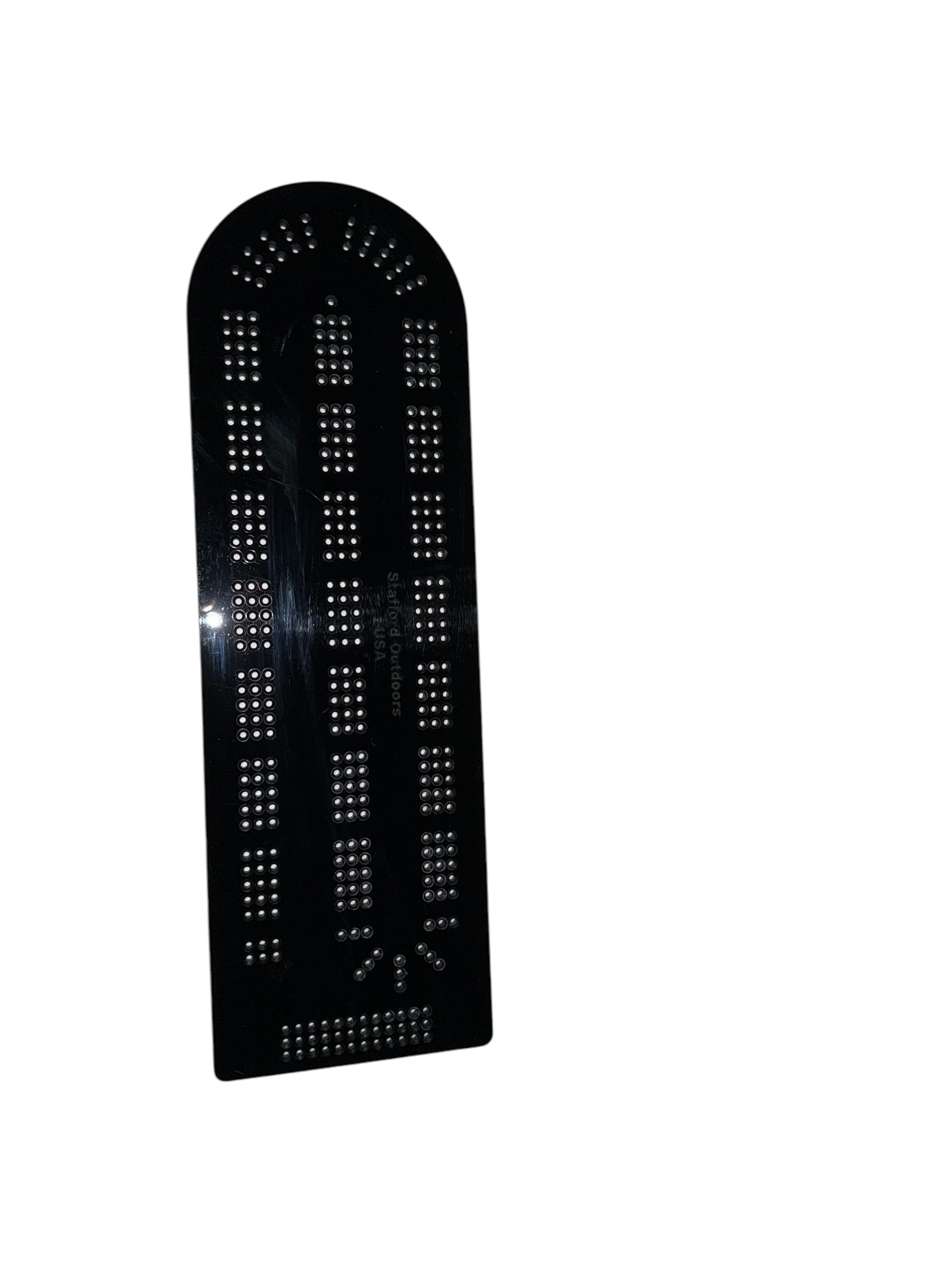 Cribbage Board Template   Black Acrylic  - 3 Lane - Made in USA