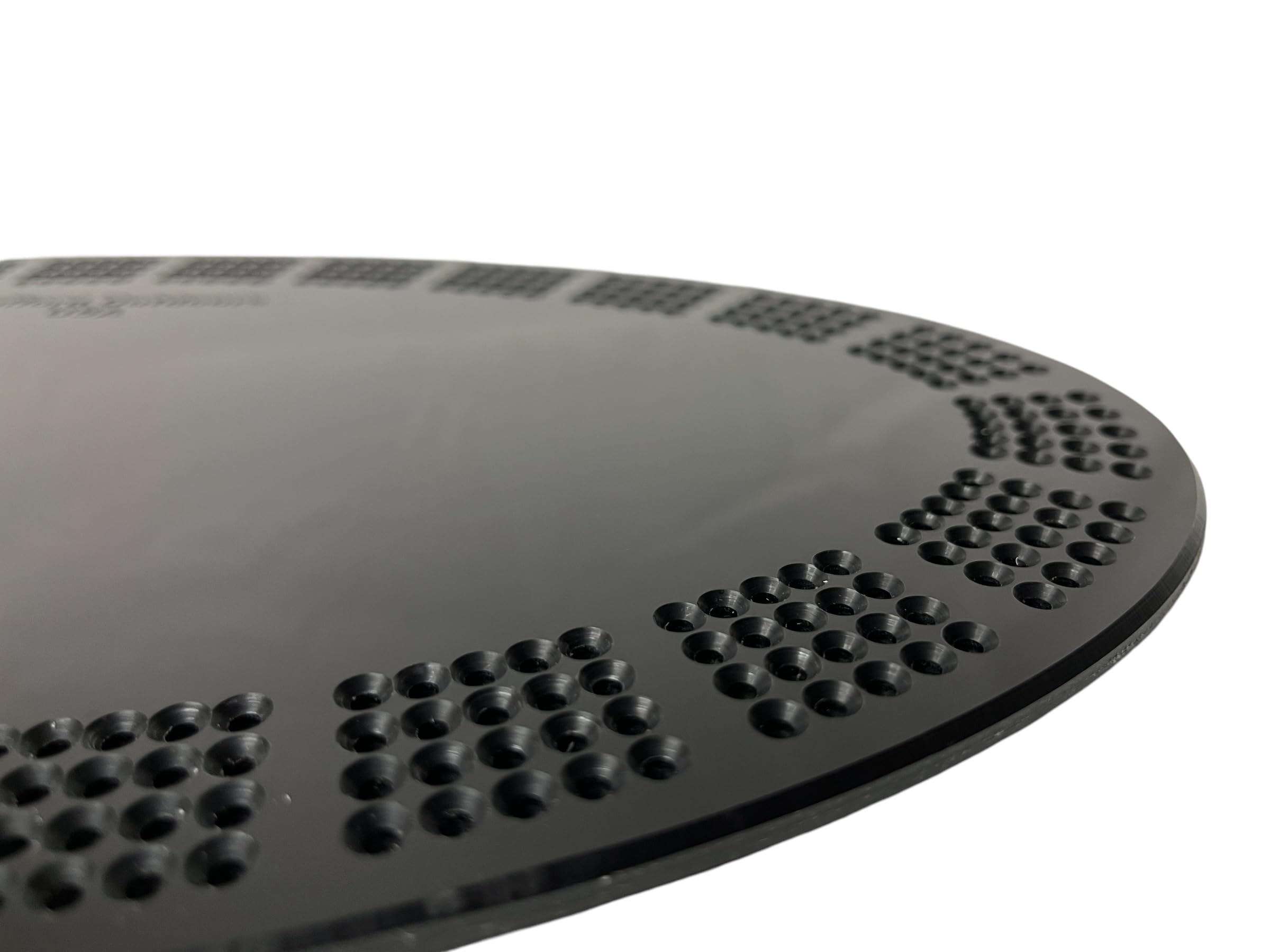 CRIBBAGE BOARD TEMPLATE   OVAL  BLACK ACRYLIC - 4 Lane     USA