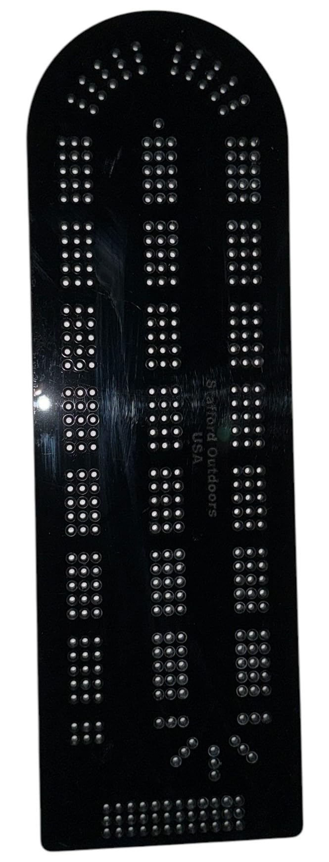Cribbage Board Template   Black Acrylic  - 3 Lane - Made in USA