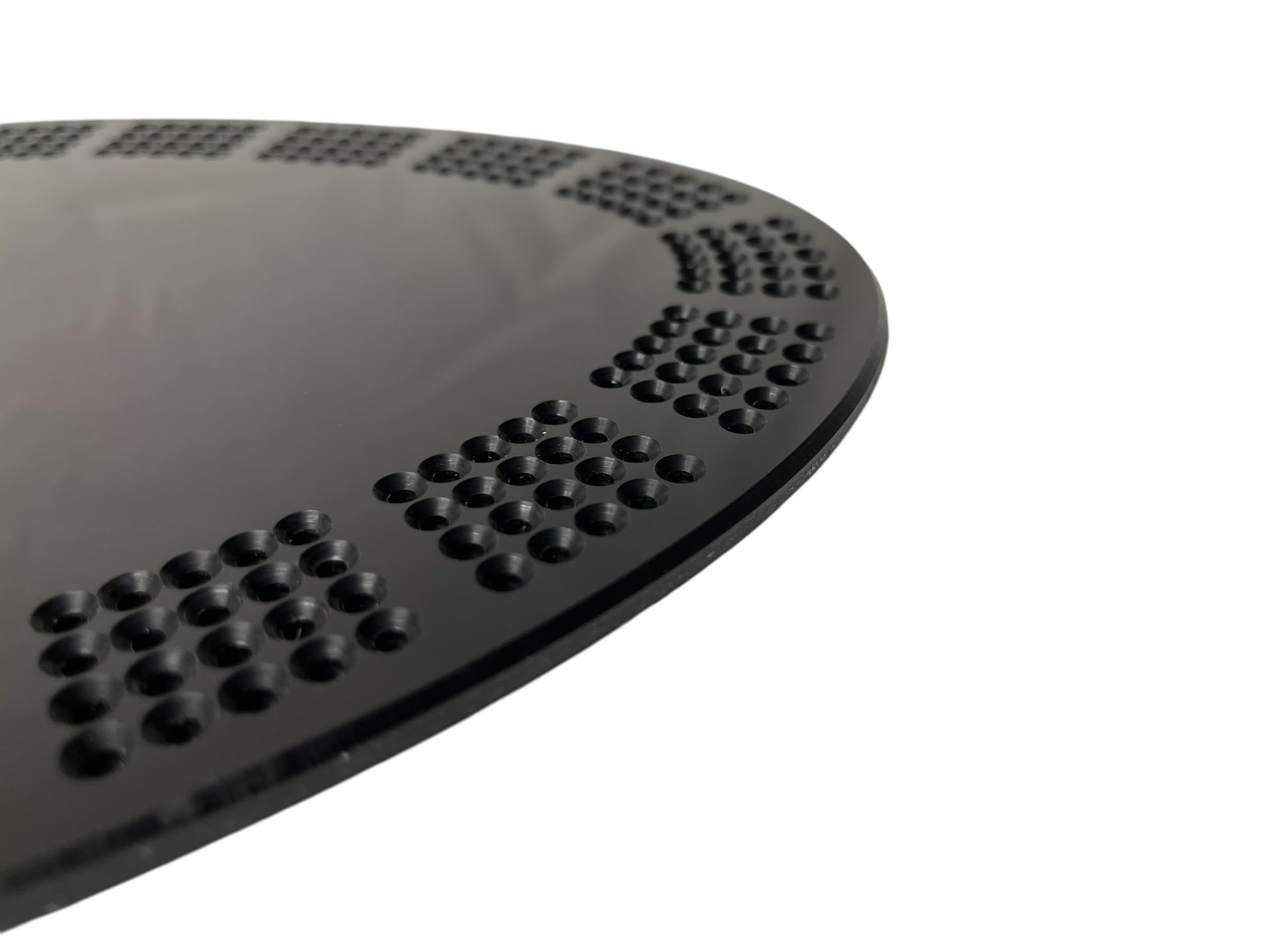 CRIBBAGE BOARD TEMPLATE   OVAL  BLACK ACRYLIC - 4 Lane     USA