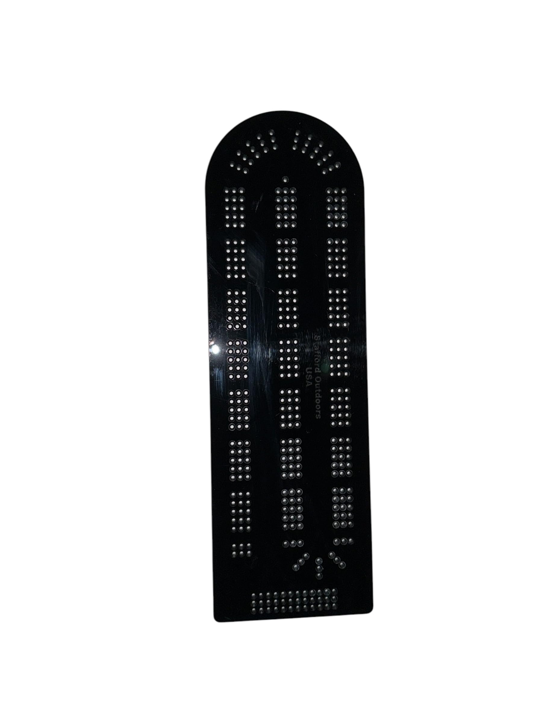 Cribbage Board Template   Black Acrylic  - 3 Lane - Made in USA