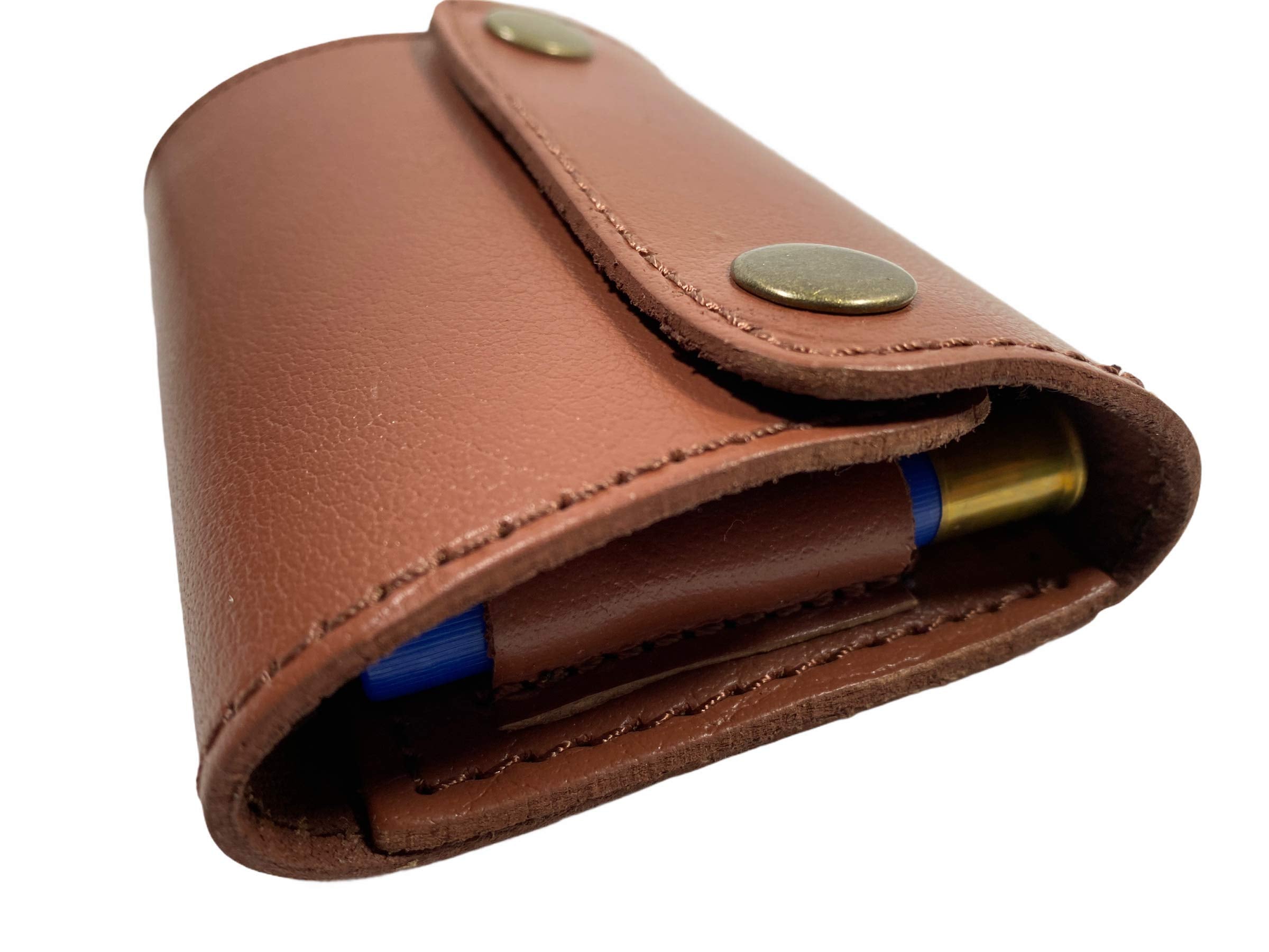 410 Shotgun Shell Belt Pouch Tan Leather