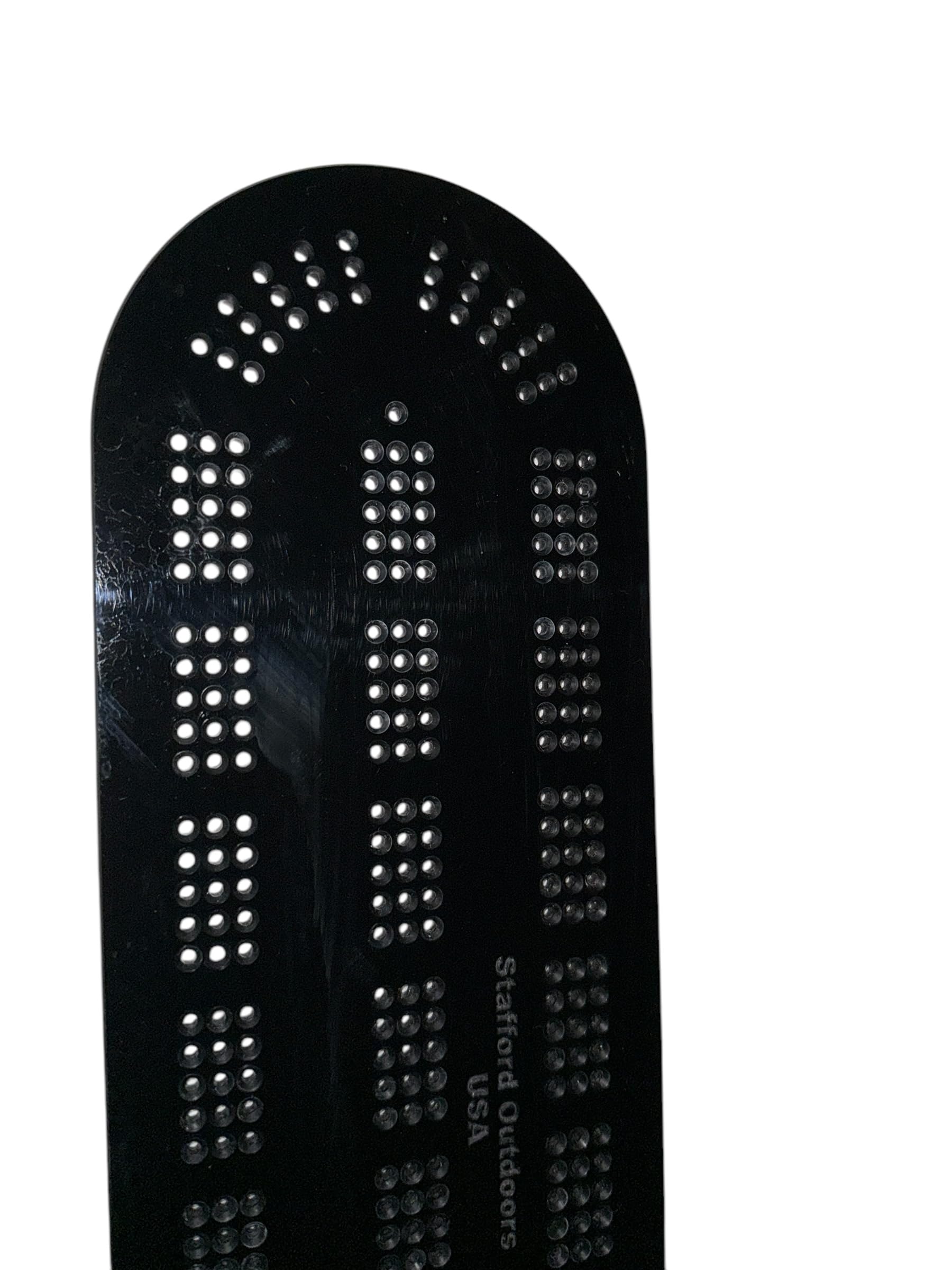 Cribbage Board Template   Black Acrylic  - 3 Lane - Made in USA