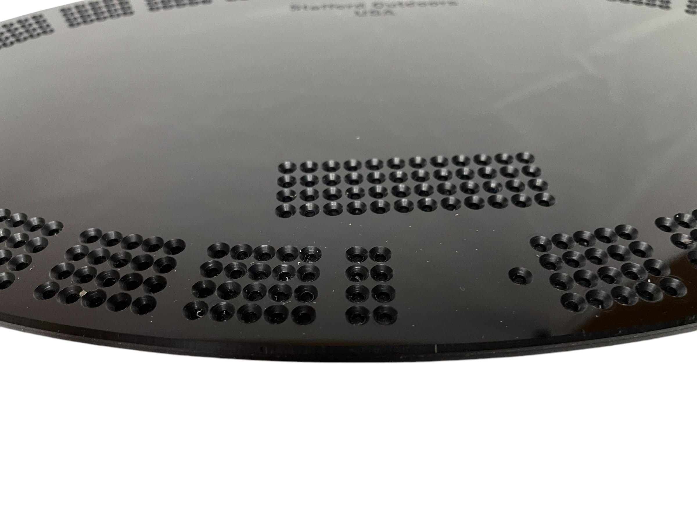 CRIBBAGE BOARD TEMPLATE   OVAL  BLACK ACRYLIC - 4 Lane     USA