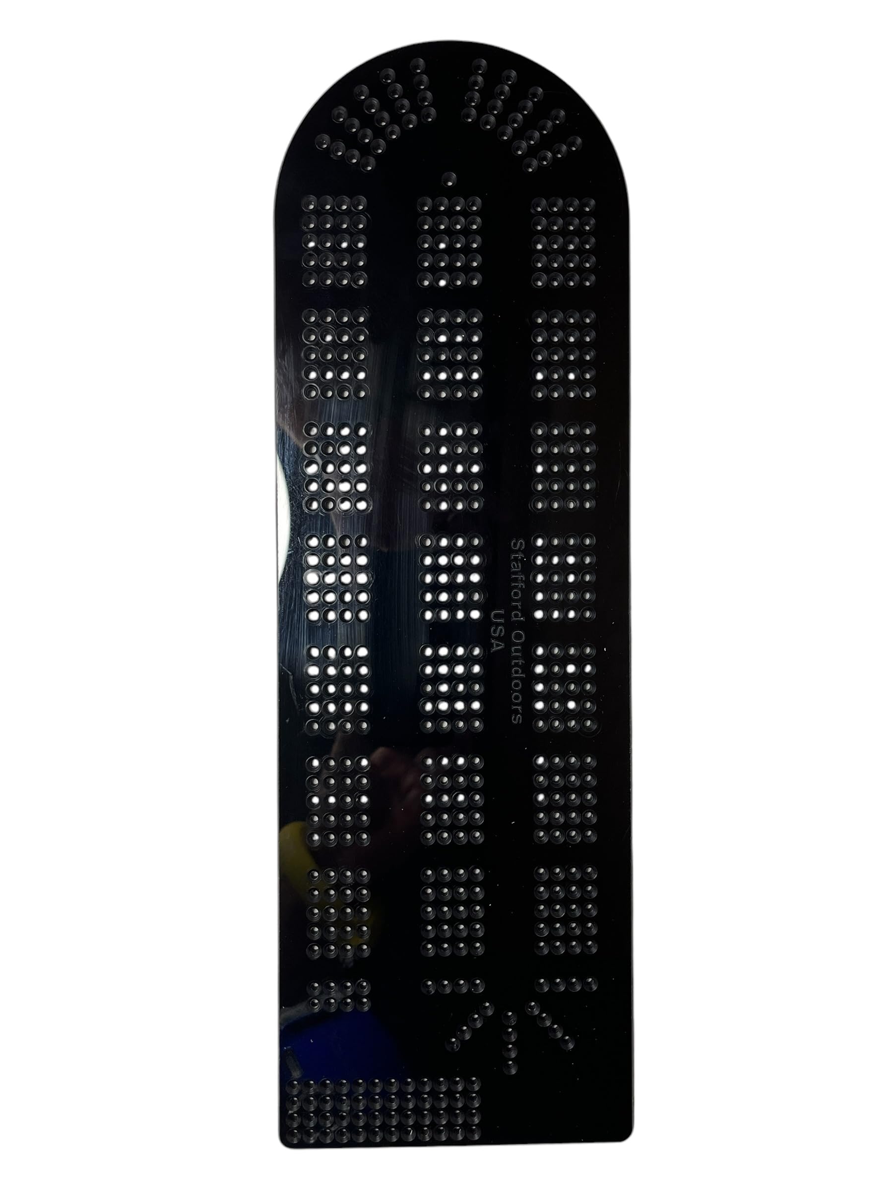 Cribbage Board Template   Black Acrylic  - 4 Lane - Made in USA
