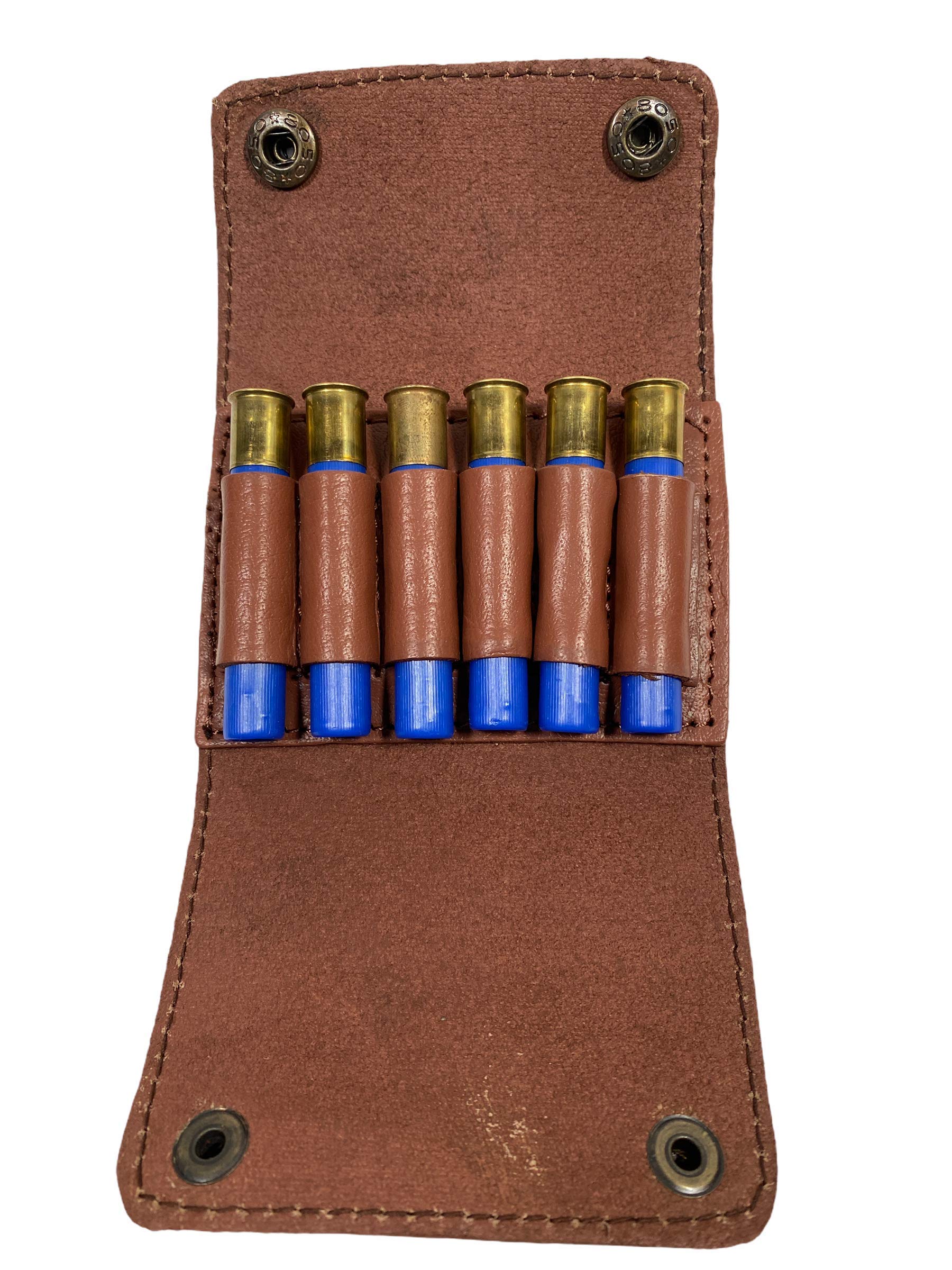 410 Gauge Shotgun Shell Pouch for Belt Tan Leather
