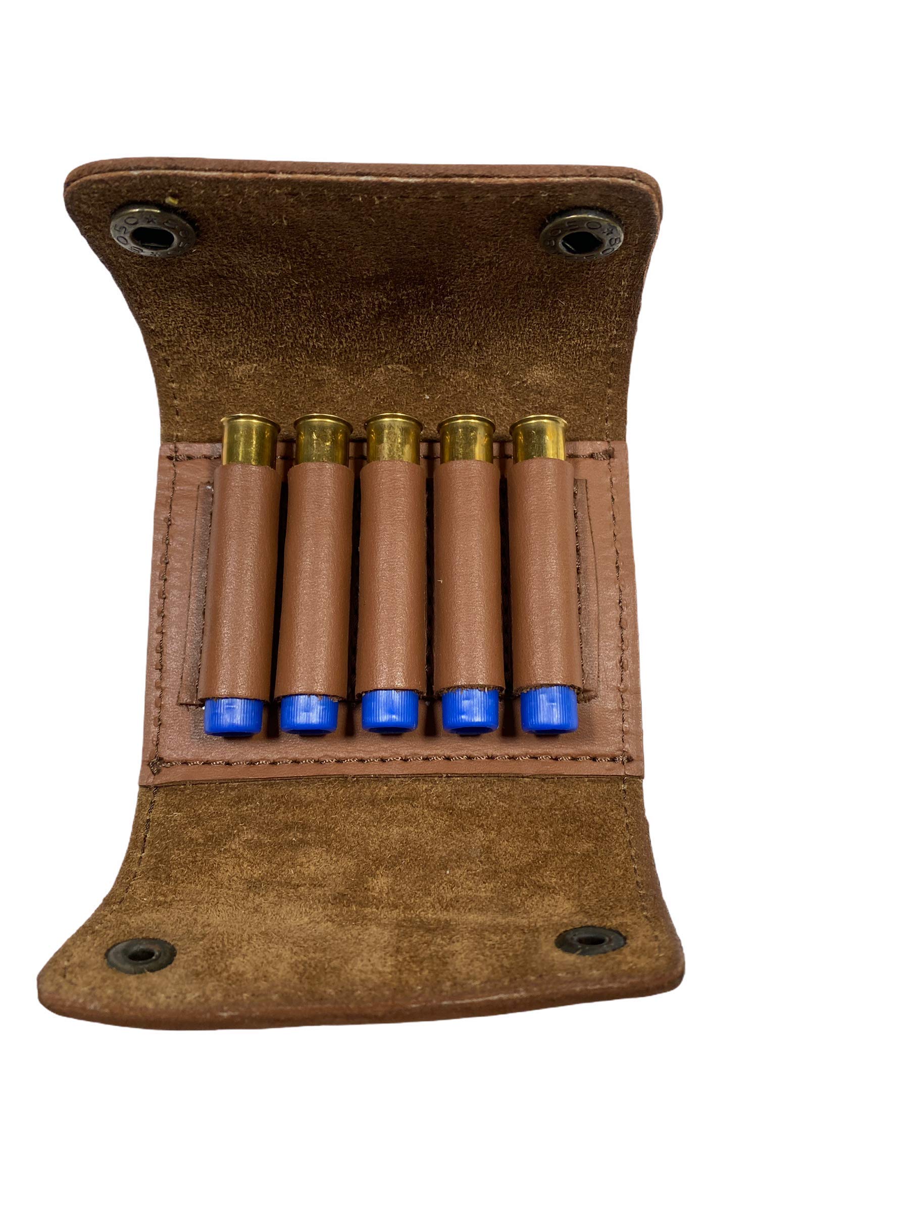 410 Gauge Shotgun Shell Pouch for Belt Tan Leather