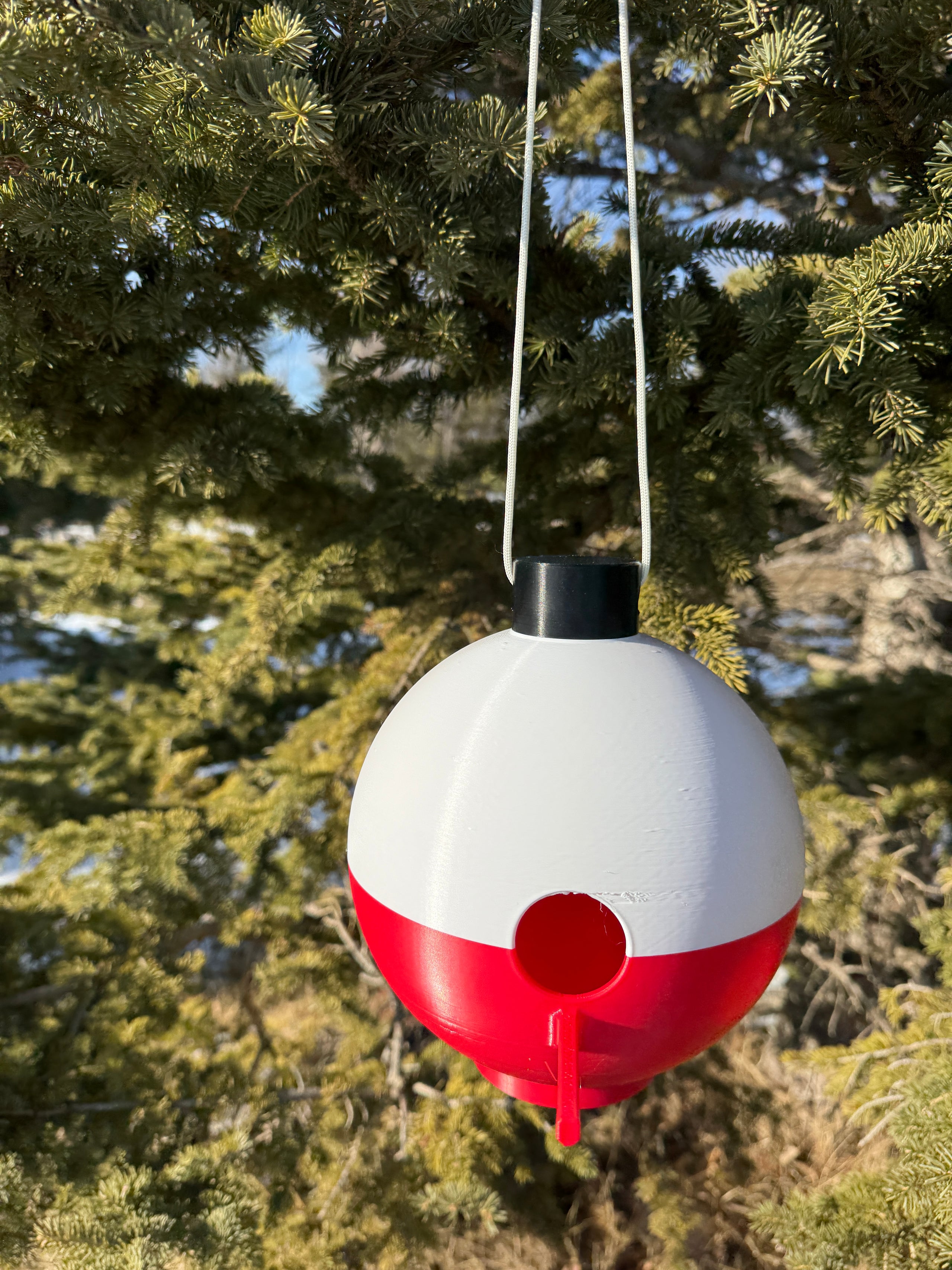 Fishing Bobber Bird House – Classic Red & White