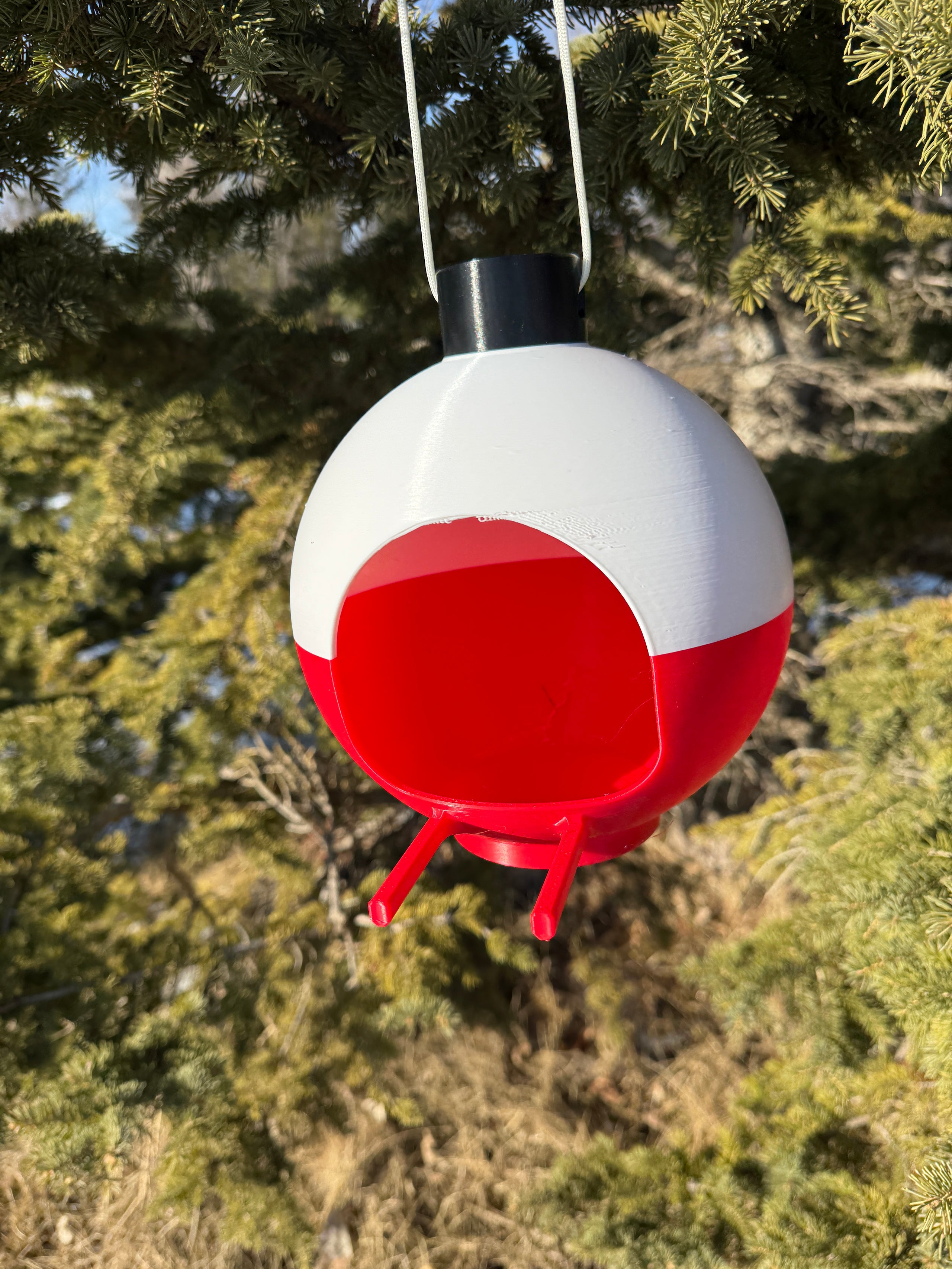 BIRD FEEDER  Classic Fishing Bobber Decorative – Classic Red & White 7" Dia