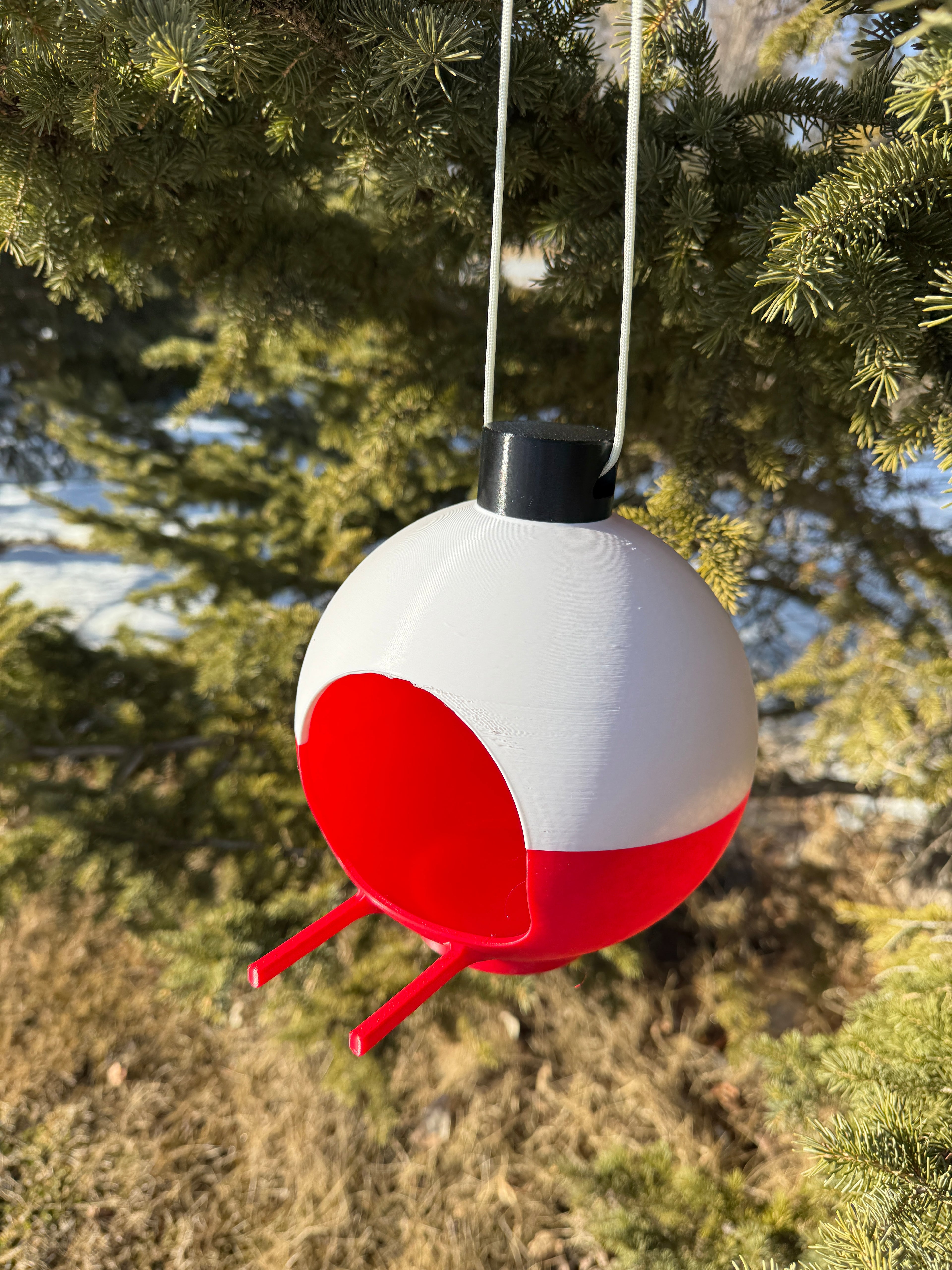 BIRD FEEDER  Classic Fishing Bobber Decorative – Classic Red & White 7" Dia