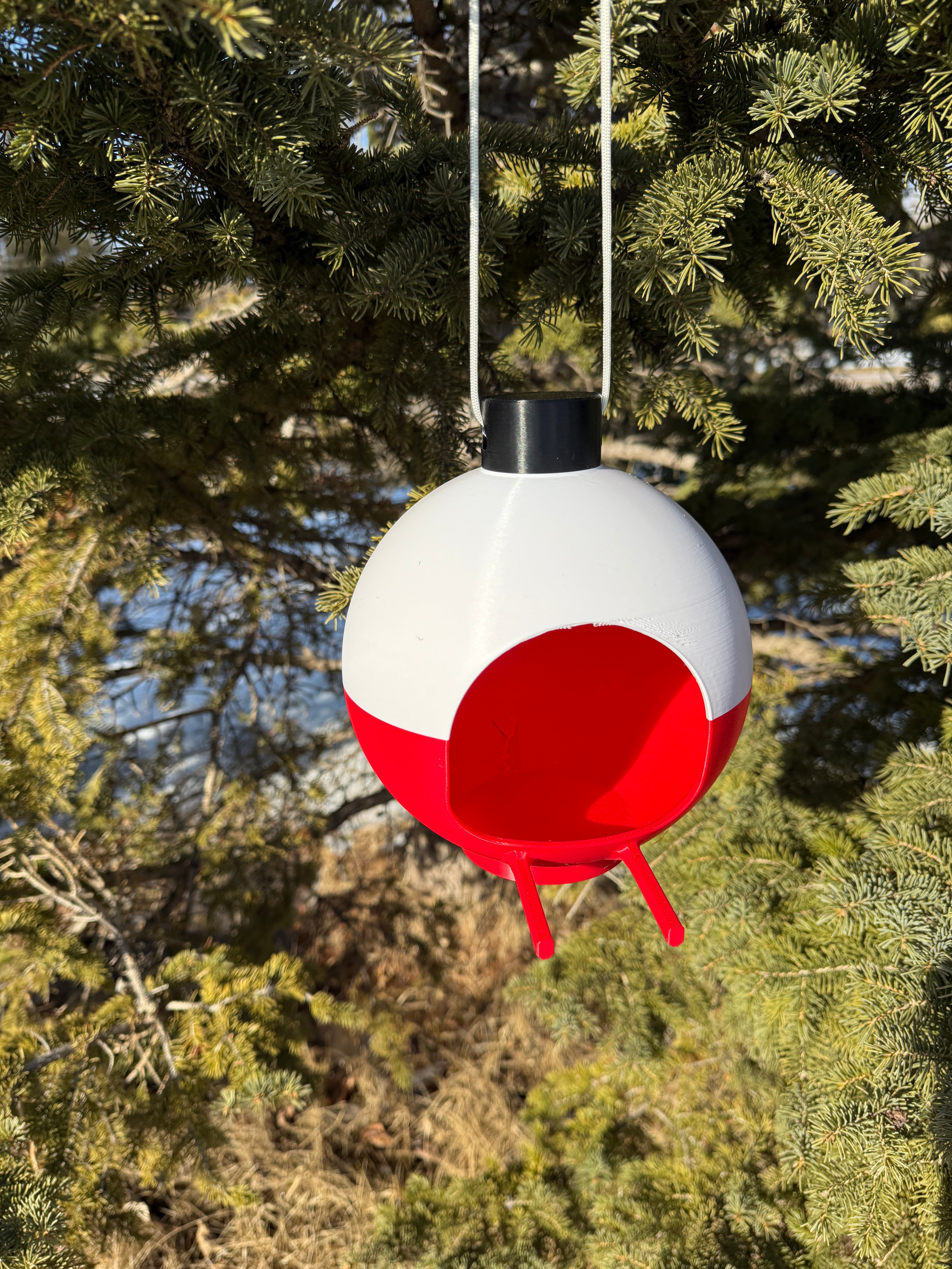 BIRD FEEDER  Classic Fishing Bobber Decorative – Classic Red & White 7" Dia