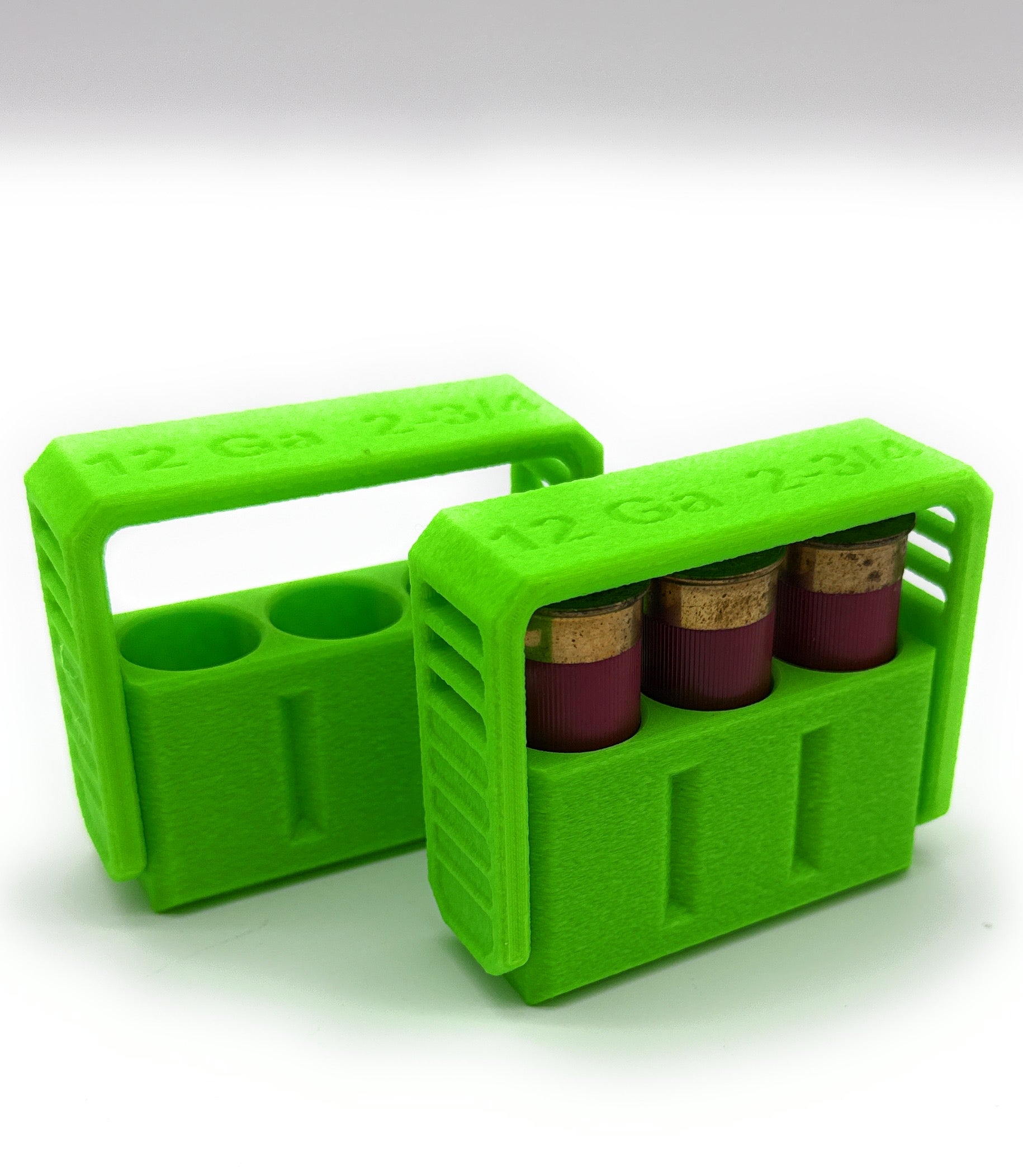 2 Pack of 3-Round 12-Gauge Shotgun Shell Ammo Carrier – PETG Heavy-Duty Holder