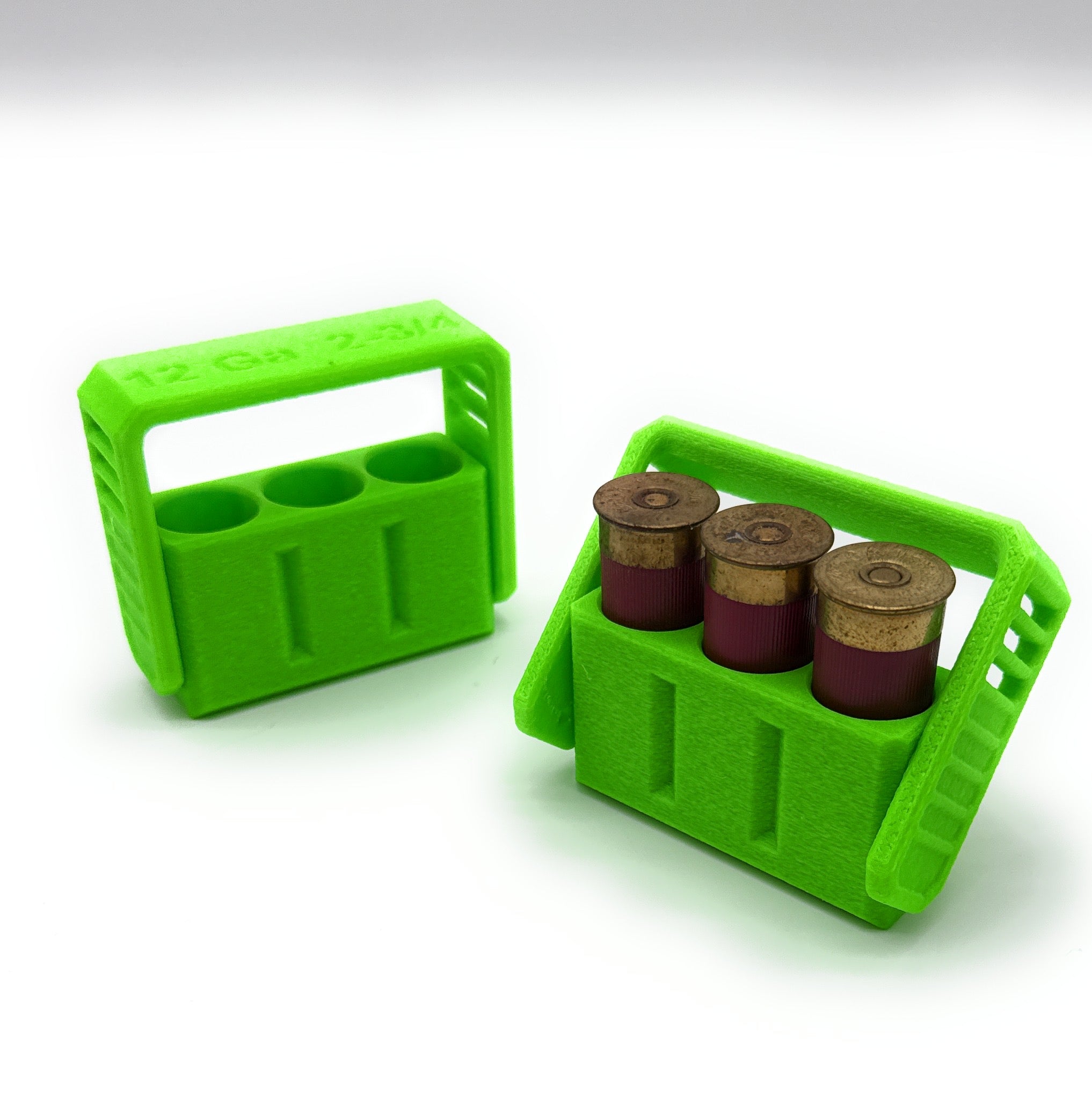 2 Pack of 3-Round 12-Gauge Shotgun Shell Ammo Carrier – PETG Heavy-Duty Holder