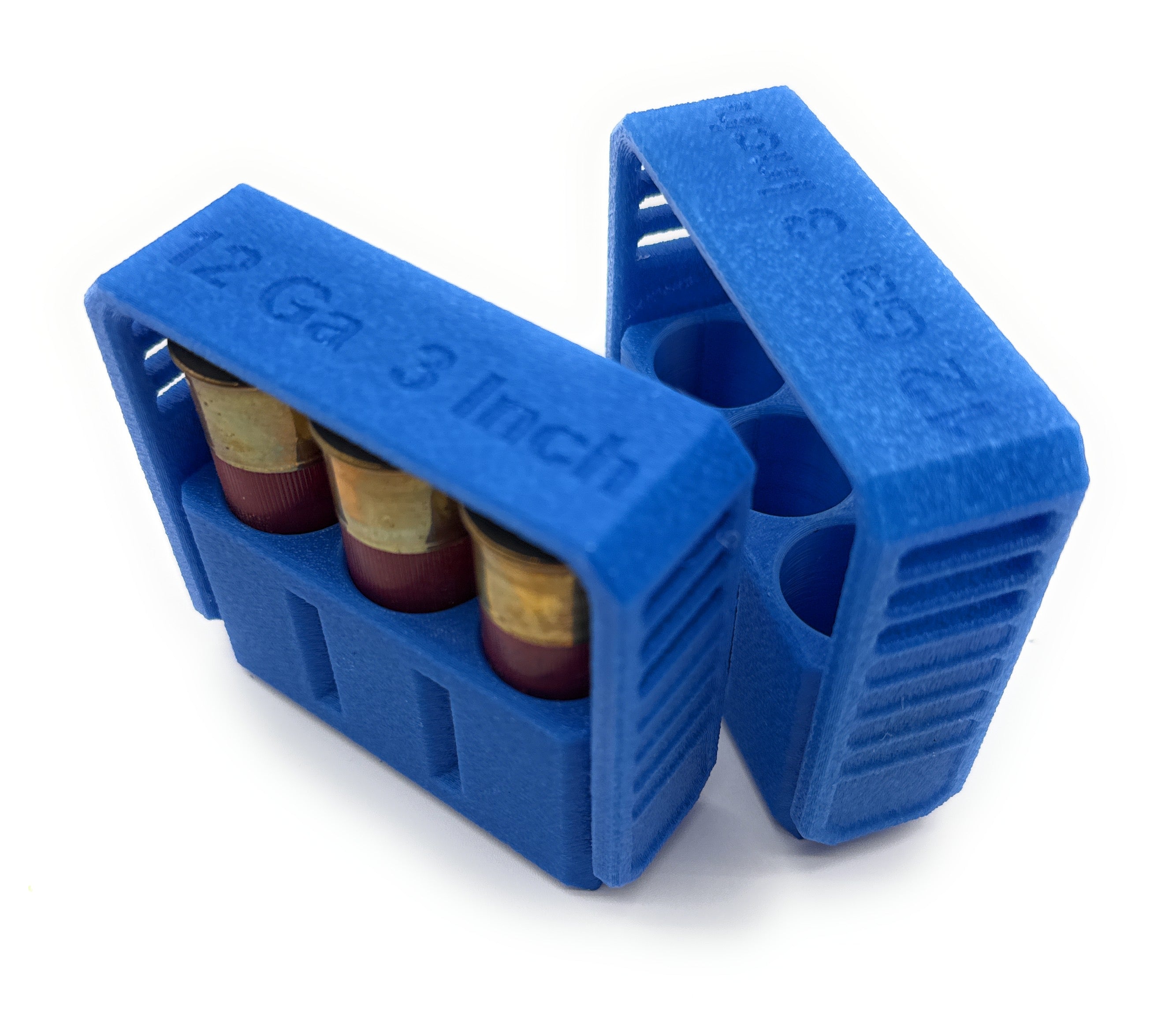 2 Pack of 3-Round 12-Gauge Shotgun Shell Ammo Carrier – PETG Heavy-Duty Holder