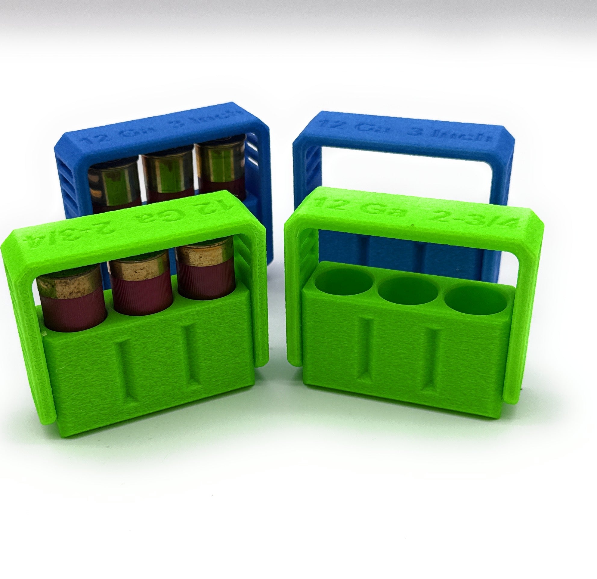 2 Pack of 3-Round 12-Gauge Shotgun Shell Ammo Carrier – PETG Heavy-Duty Holder