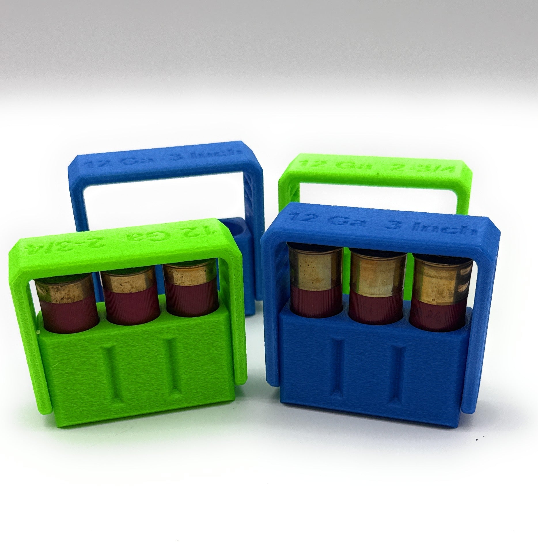2 Pack of 3-Round 12-Gauge Shotgun Shell Ammo Carrier – PETG Heavy-Duty Holder
