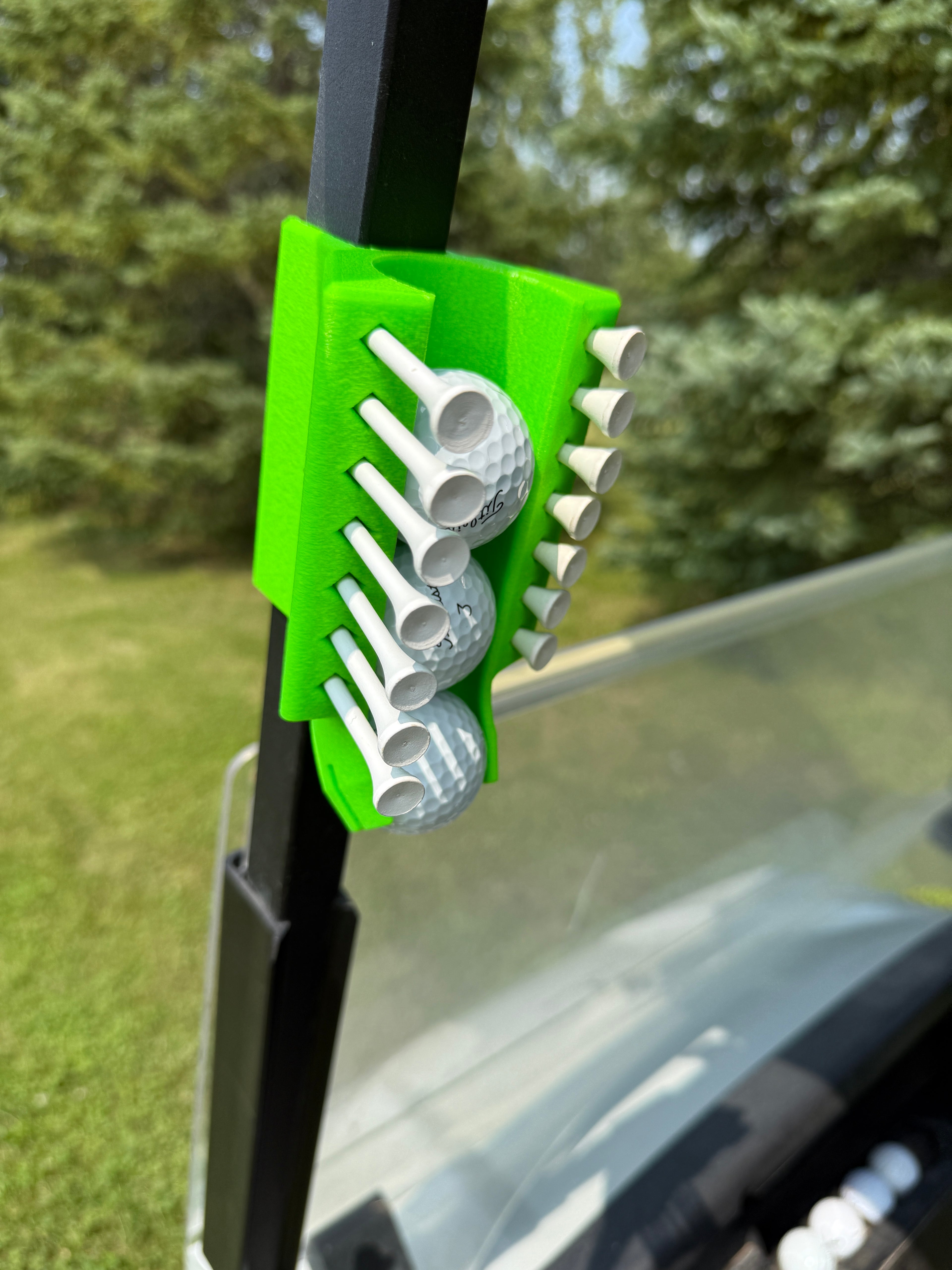 Golf Ball and Tee holder for golf cart
