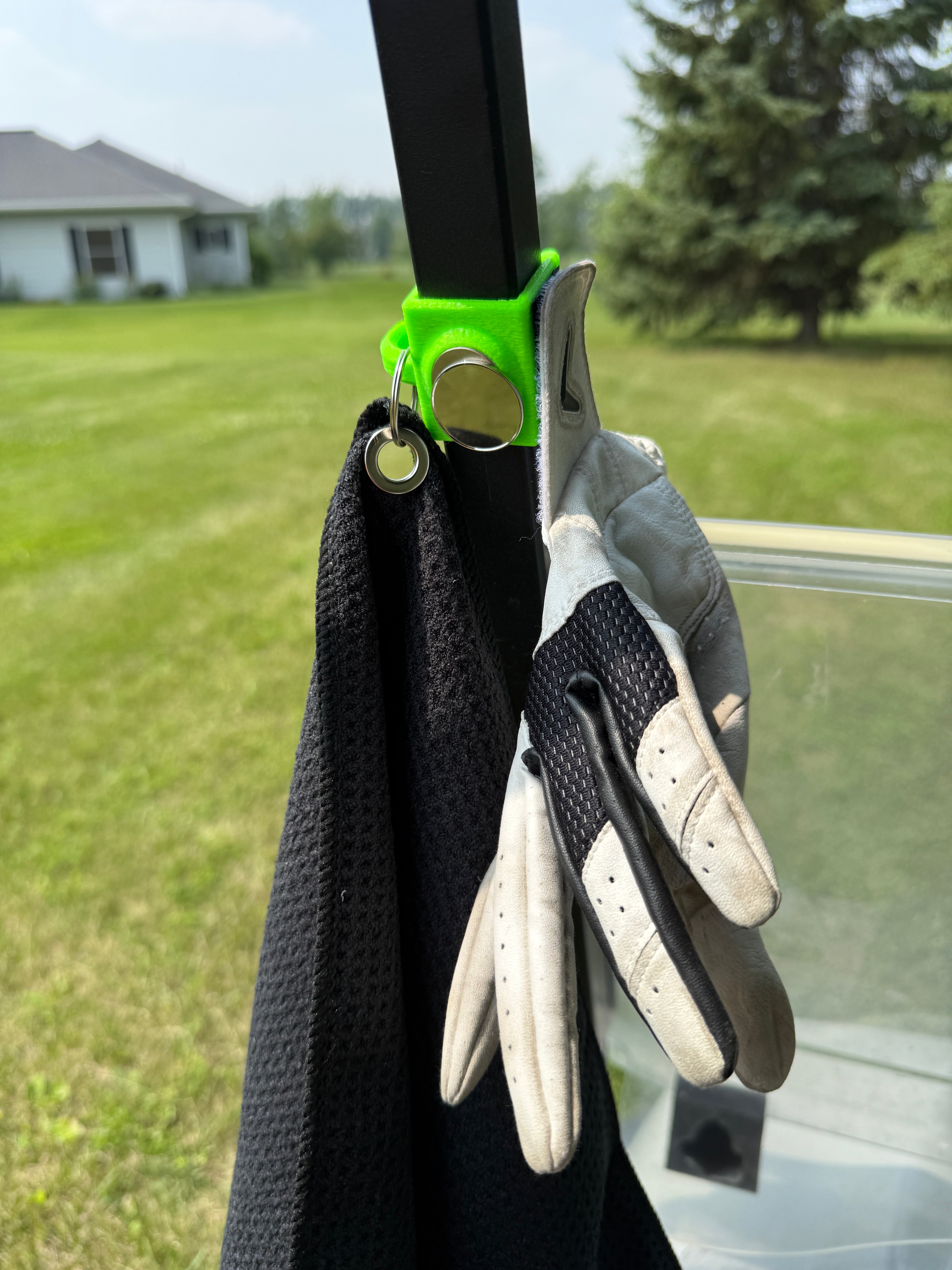 Magnetic Accessory Clip  with Carabiner for 1-1/8 inch Golf Cart Roof Support