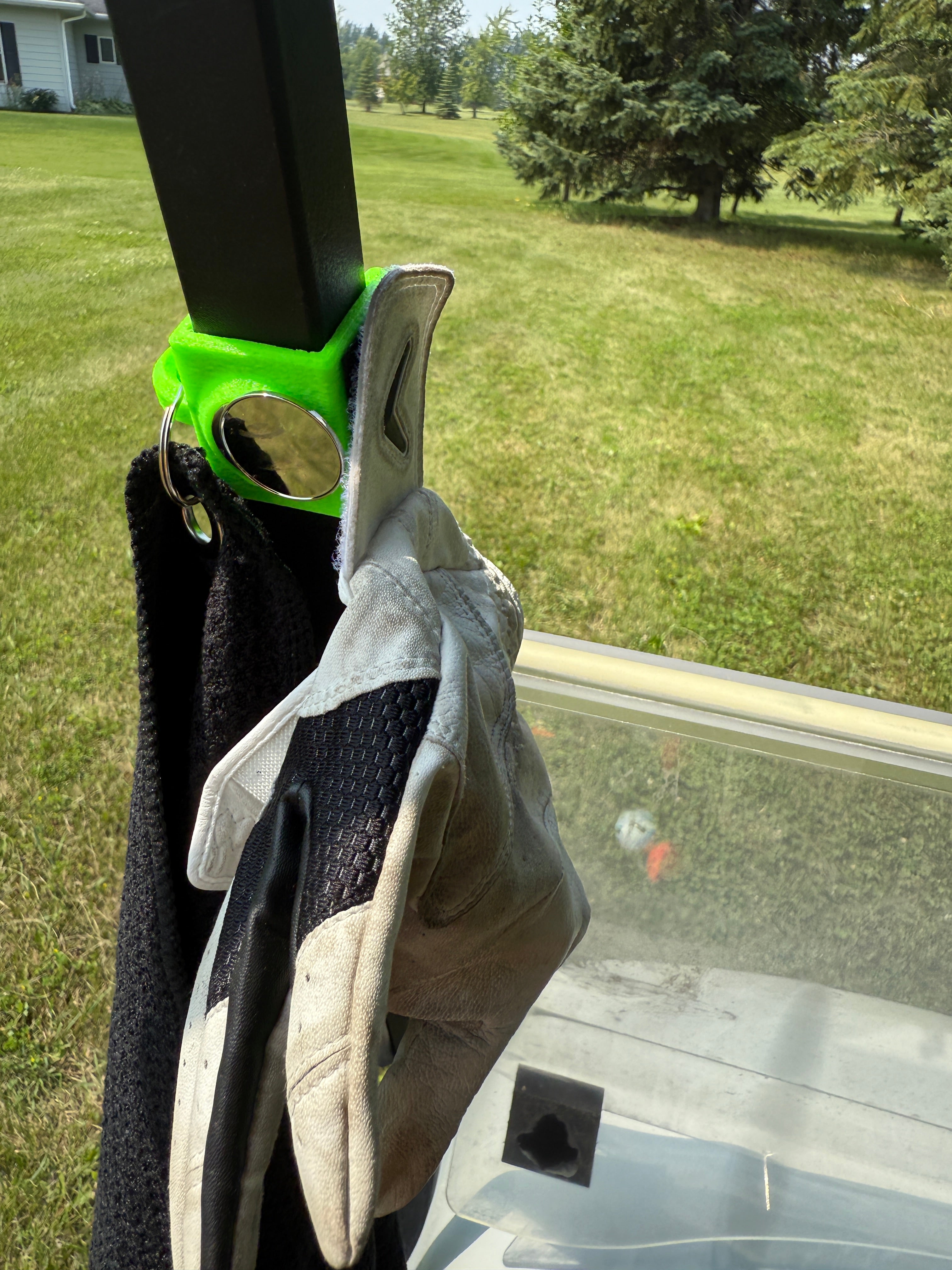 Magnetic Accessory Clip  with Carabiner for 1-1/8 inch Golf Cart Roof Support