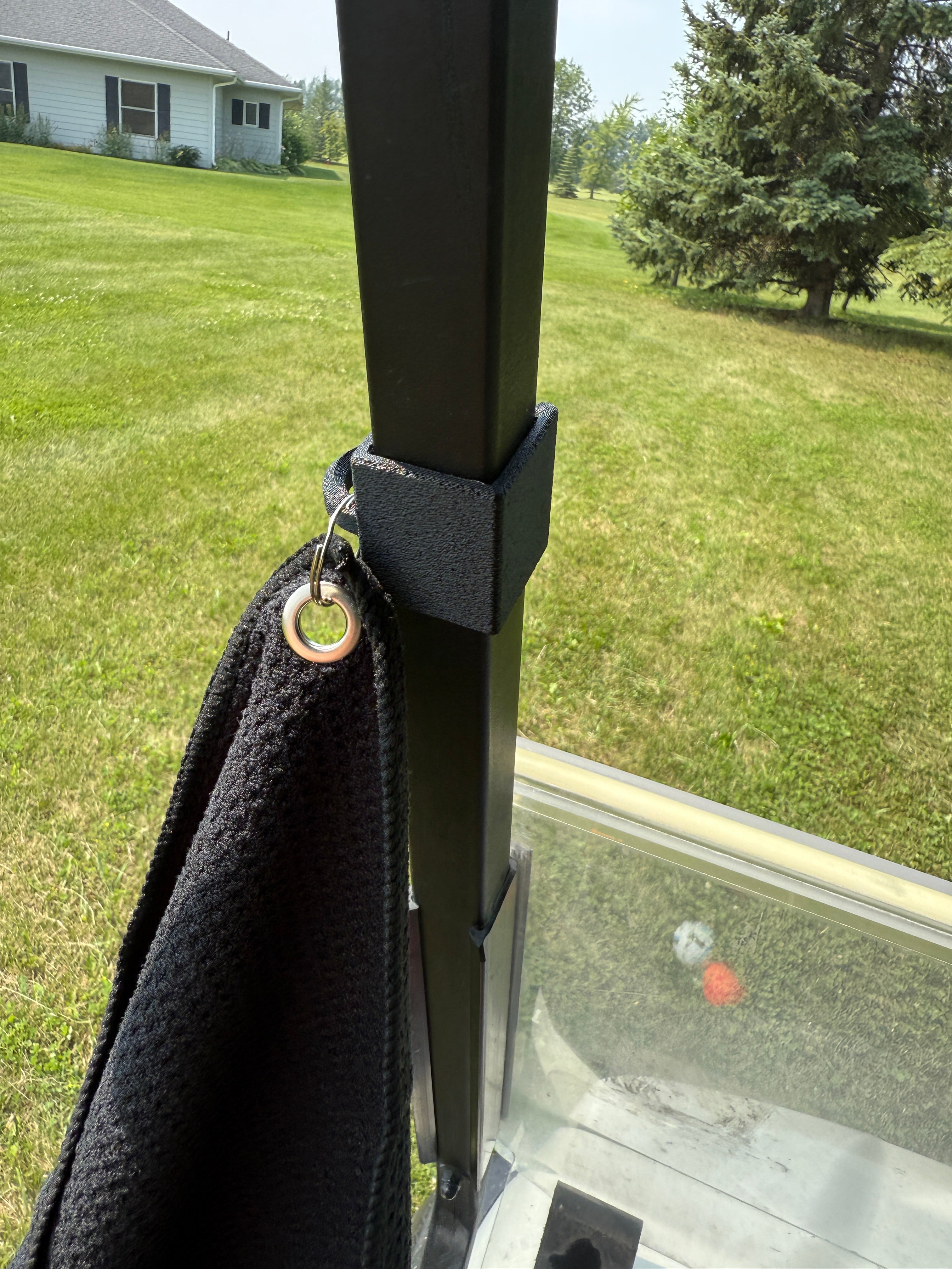 Towel and mount for golf Cart