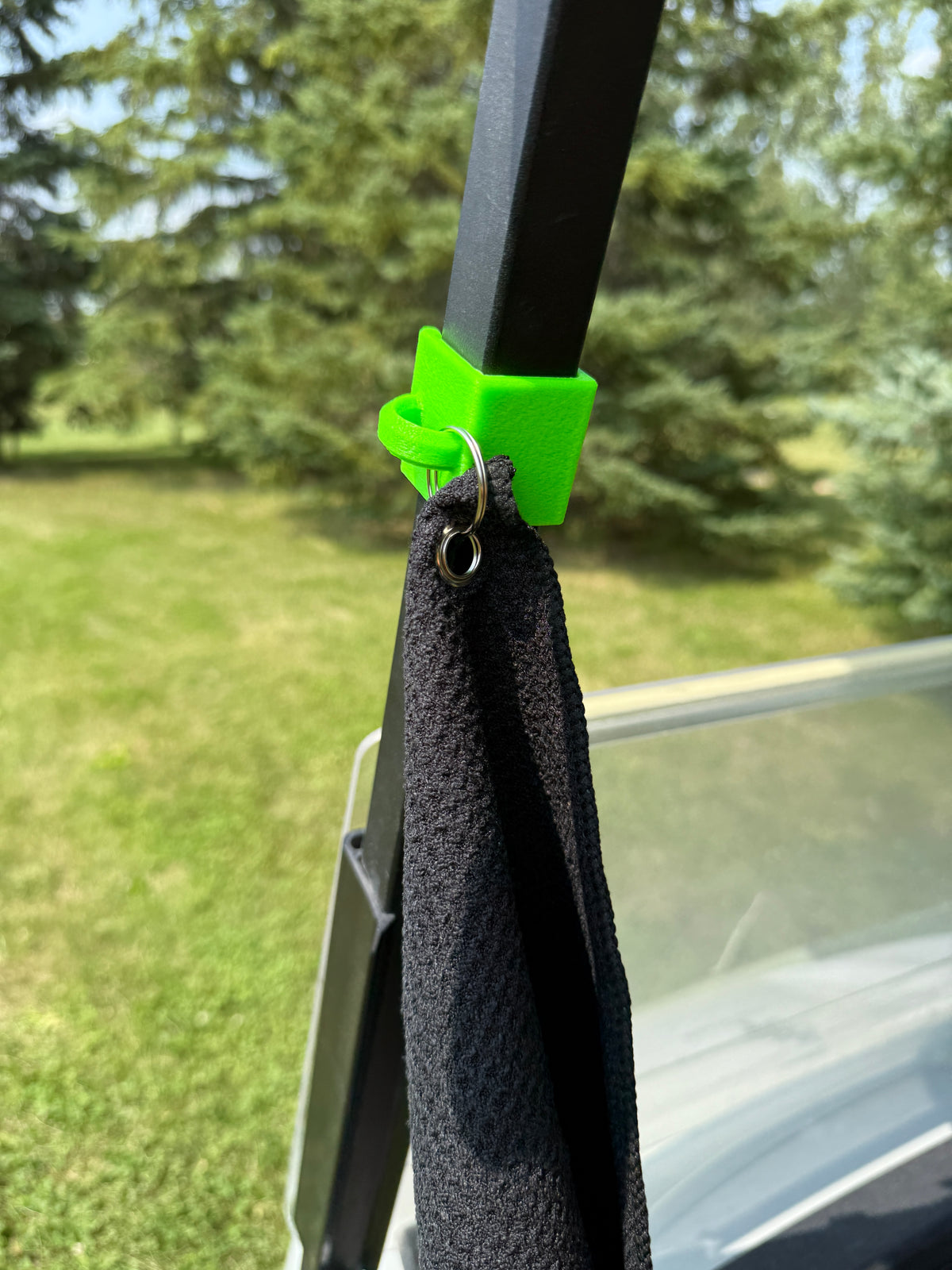 Towel and mount for golf Cart