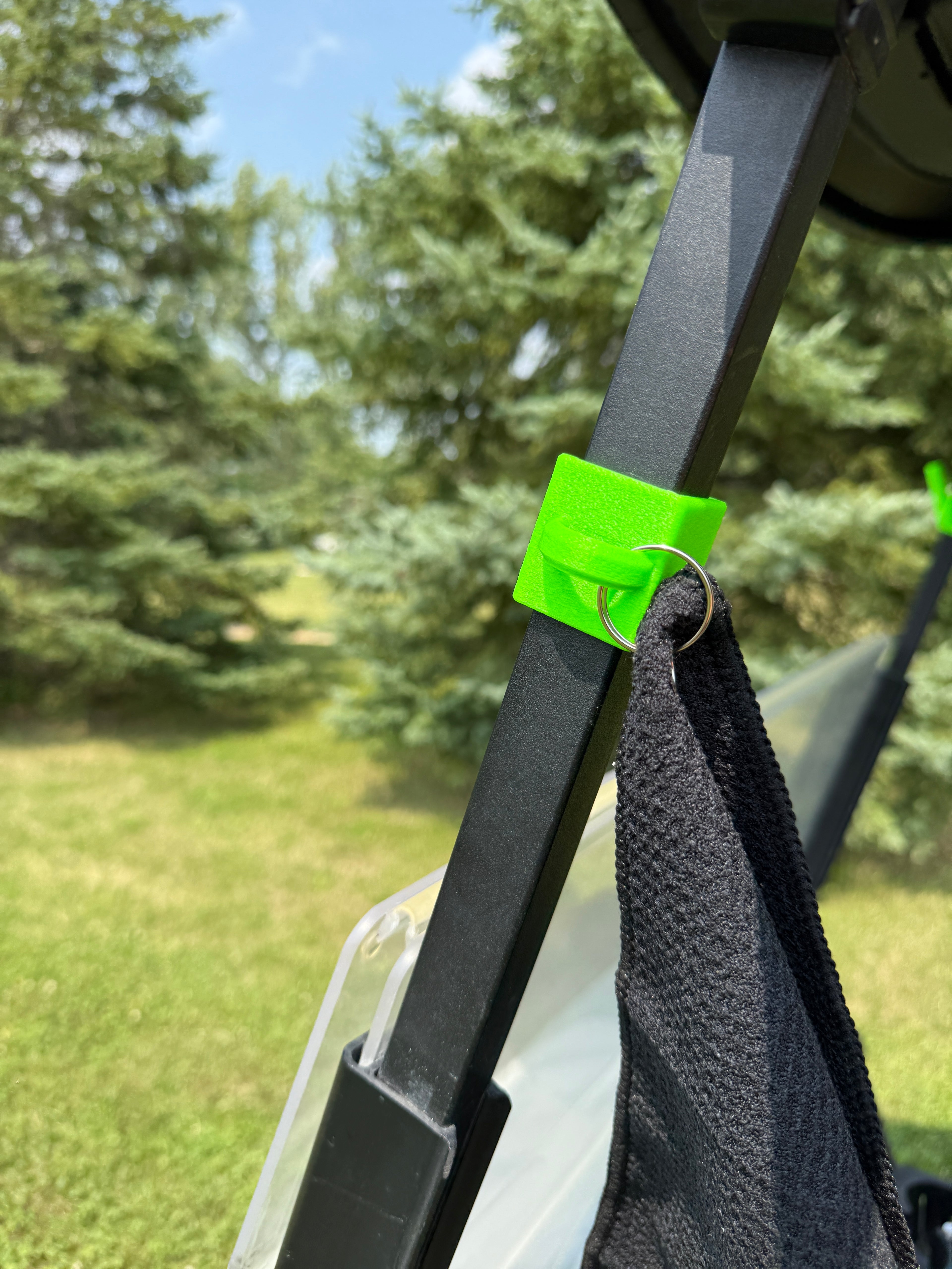 Towel and mount for golf Cart