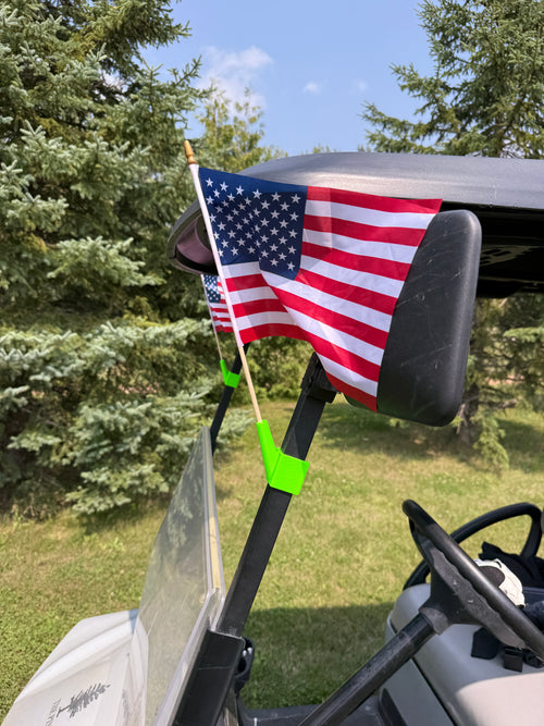 Flag holder for 1 inch Golf Cart Roof Support - 1 Pair