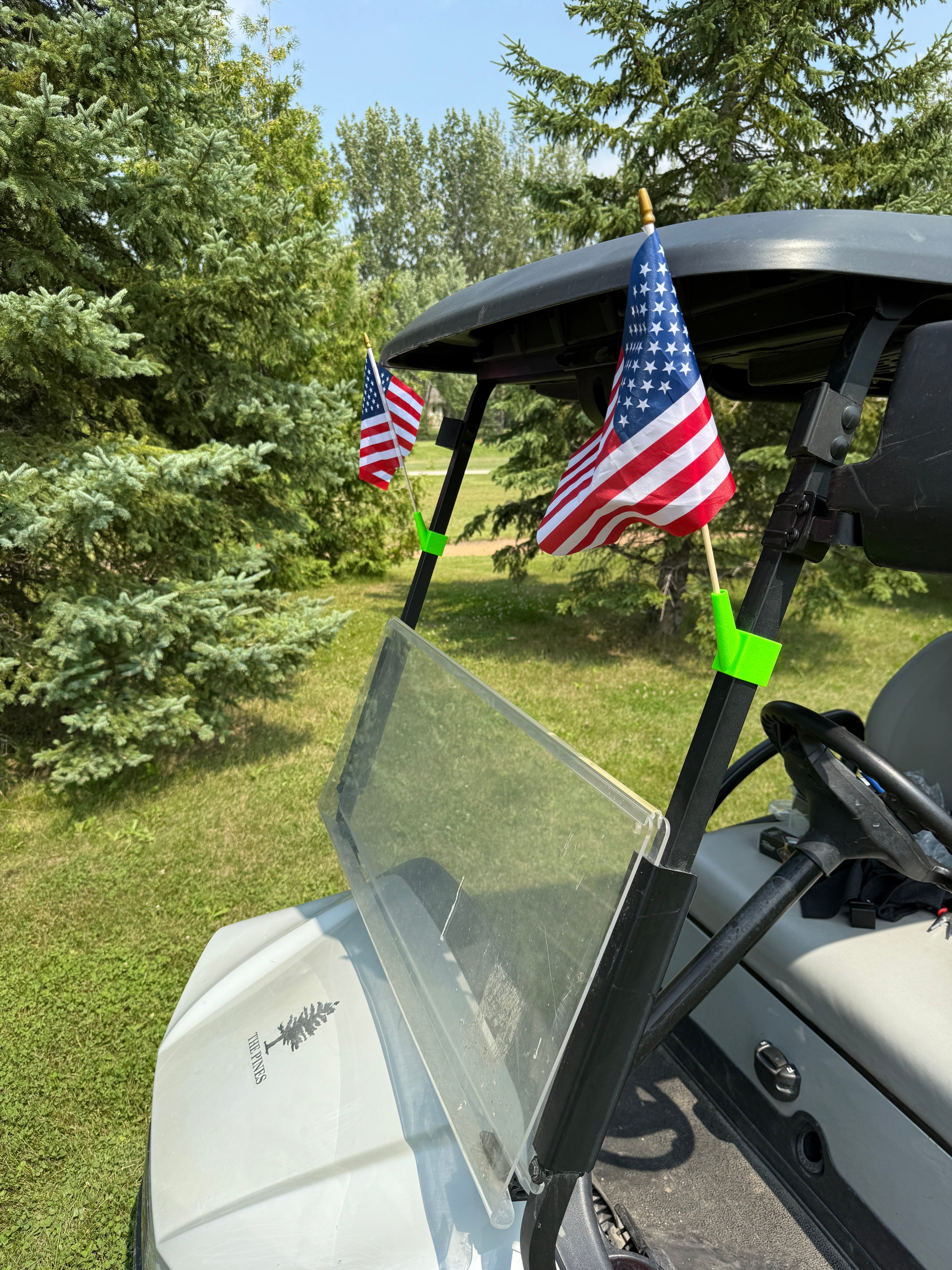 Flag holder for 1 inch Golf Cart Roof Support - 1 Pair