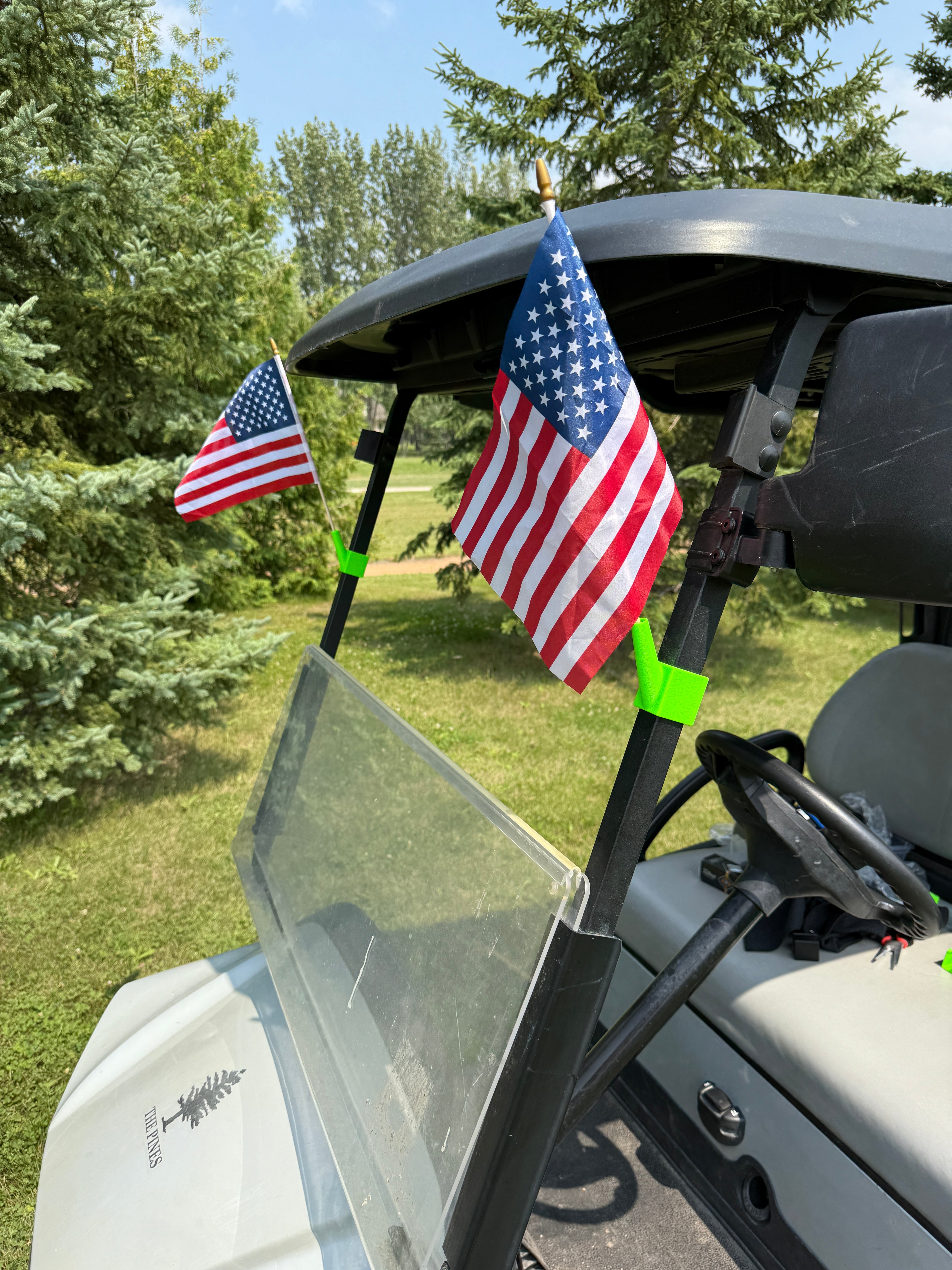 Flag holder for 1 inch Golf Cart Roof Support - 1 Pair