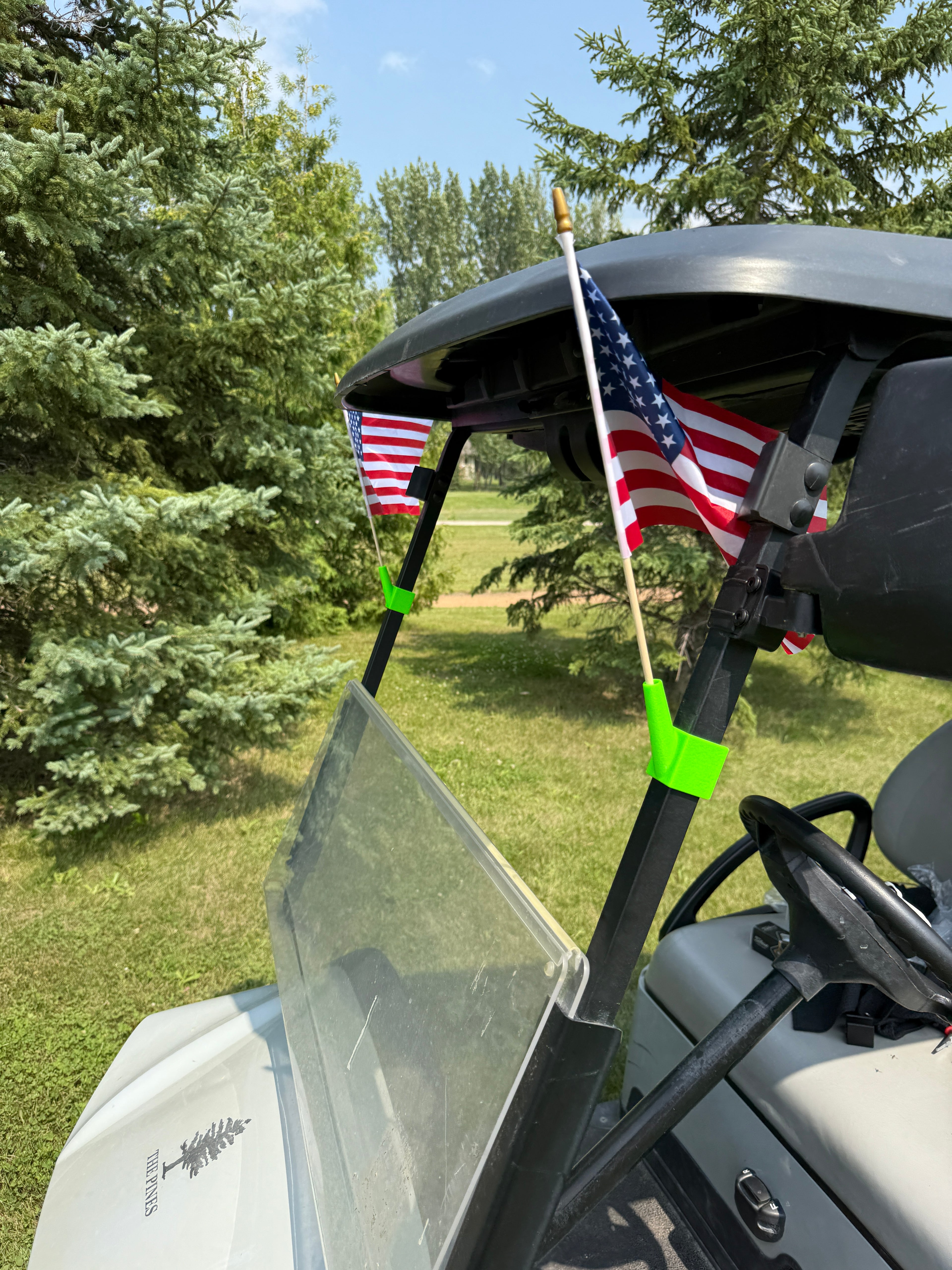 Flag holder for 1 inch Golf Cart Roof Support - 1 Pair