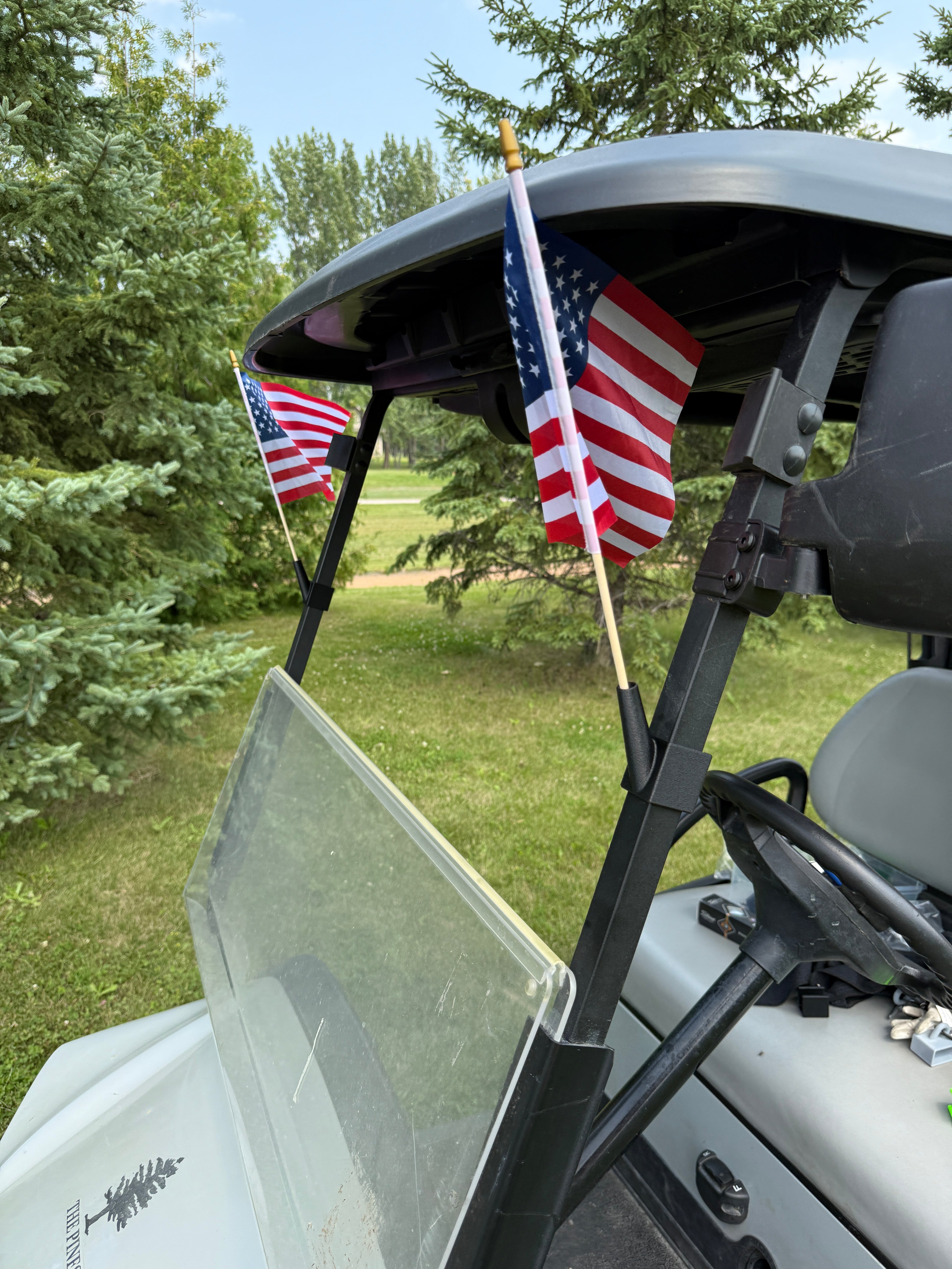 Flag holder for 1 inch Golf Cart Roof Support - 1 Pair