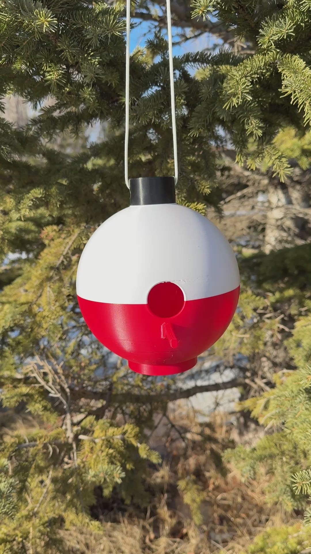 Fishing Bobber Bird House – Classic Red & White