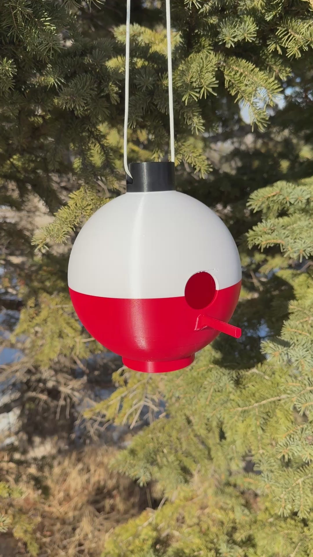 Fishing Bobber Bird House – Classic Red & White